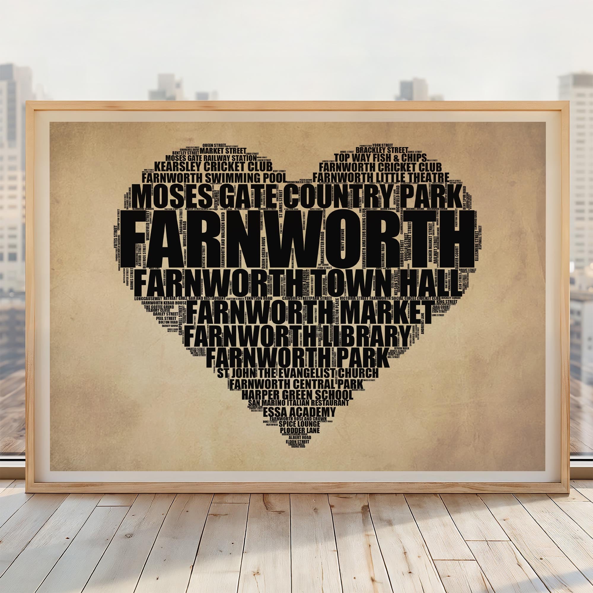Farnworth - Premium Typographic Word Cloud Prints, Posters & Gifts
