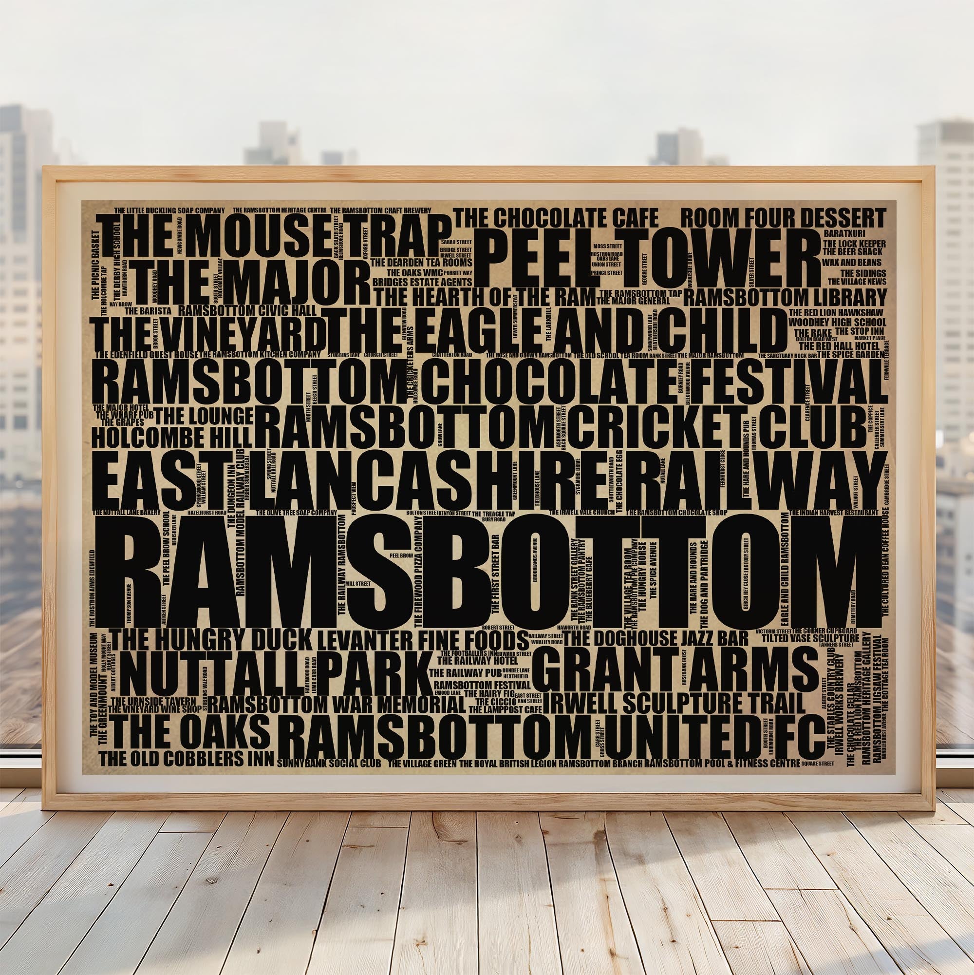 Ramsbottom - Premium Typographic Word Cloud Prints, Posters & Gifts