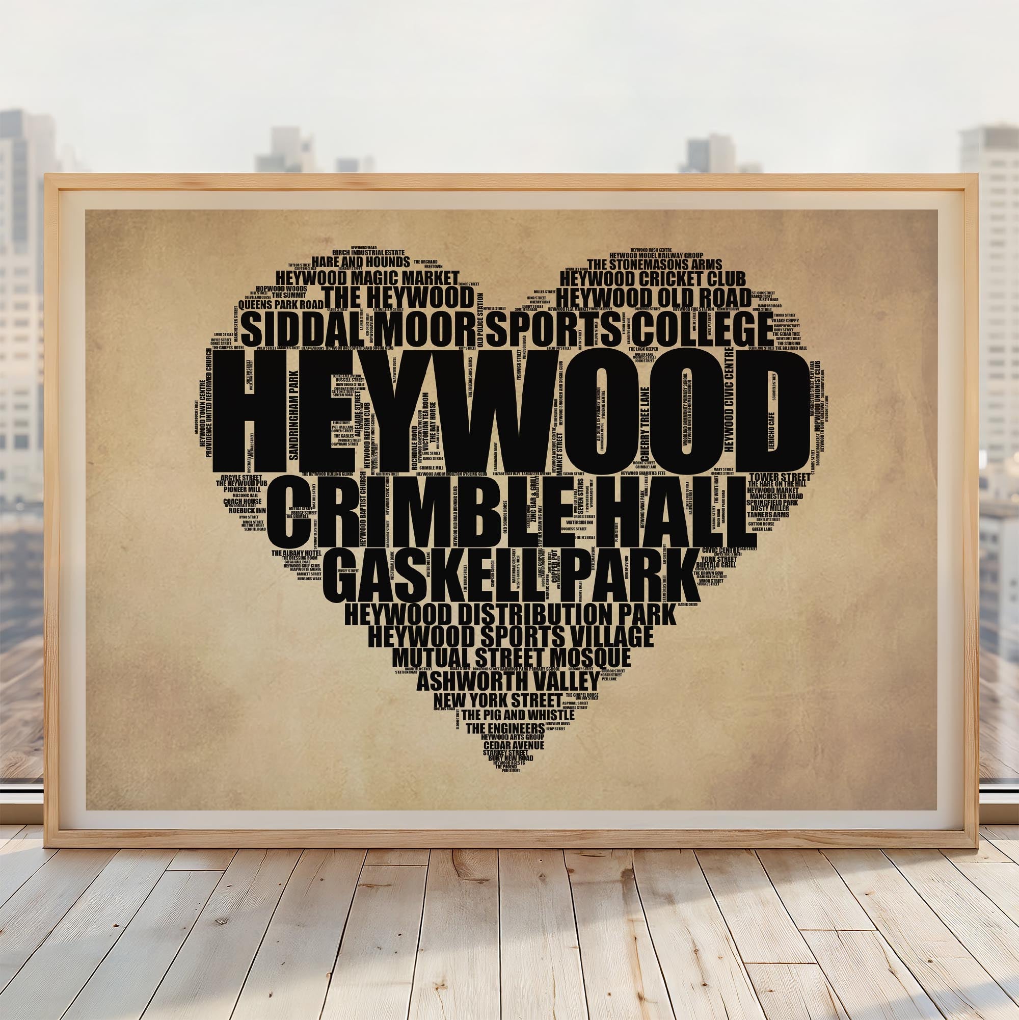 Heywood - Premium Typographic Word Cloud Prints, Posters & Gifts