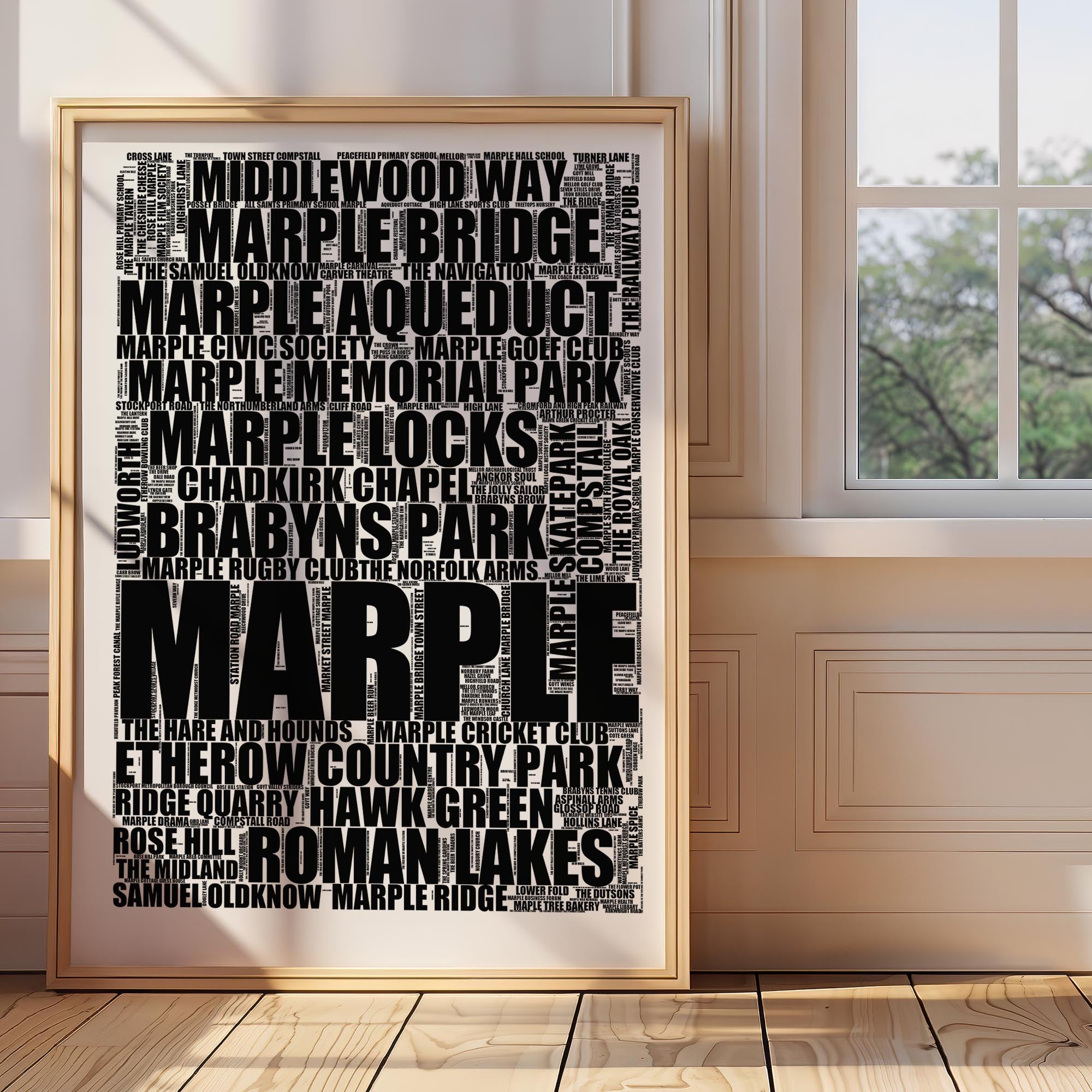Marple - Premium Typographic Word Cloud Prints, Posters & Gifts