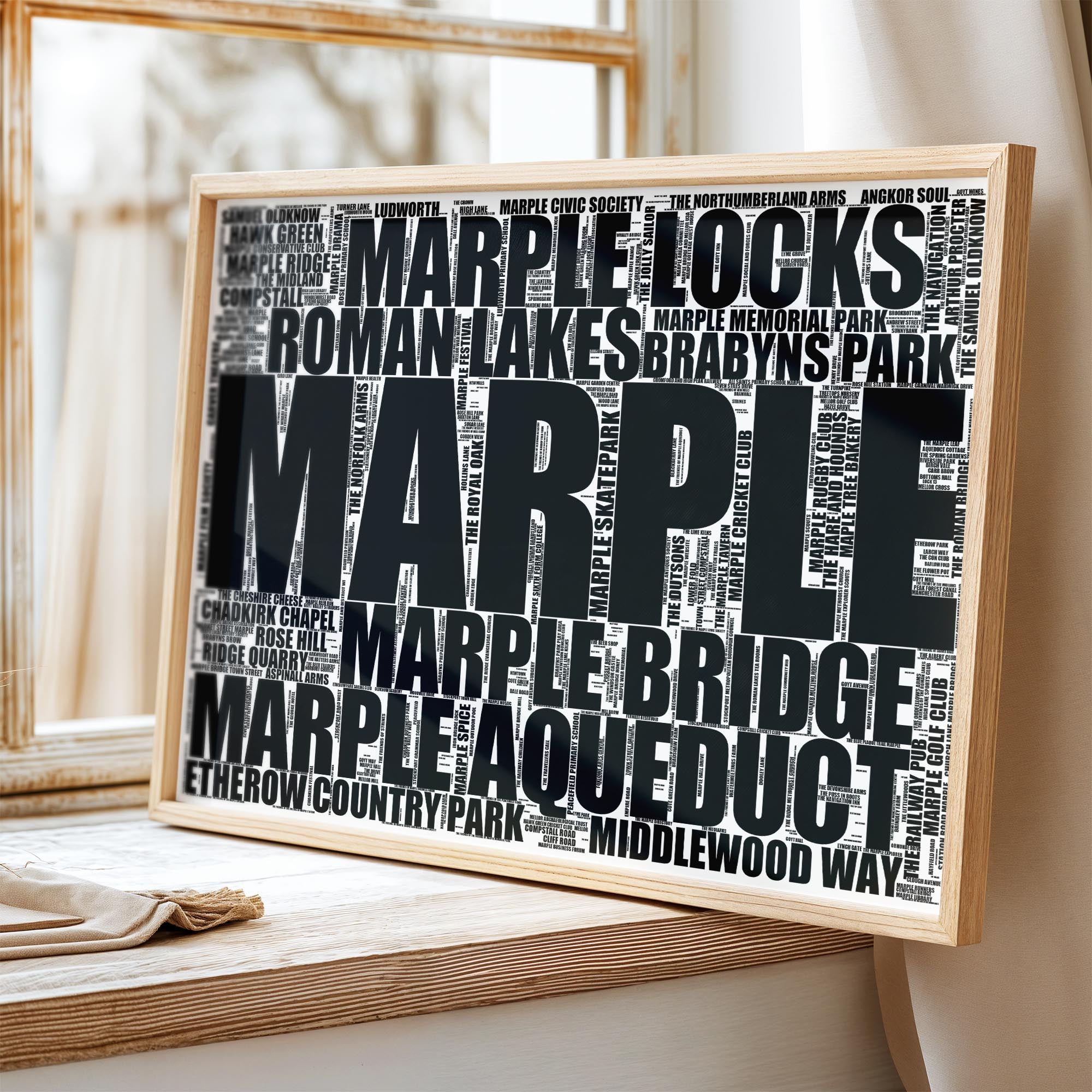 Marple - Premium Typographic Word Cloud Prints, Posters & Gifts