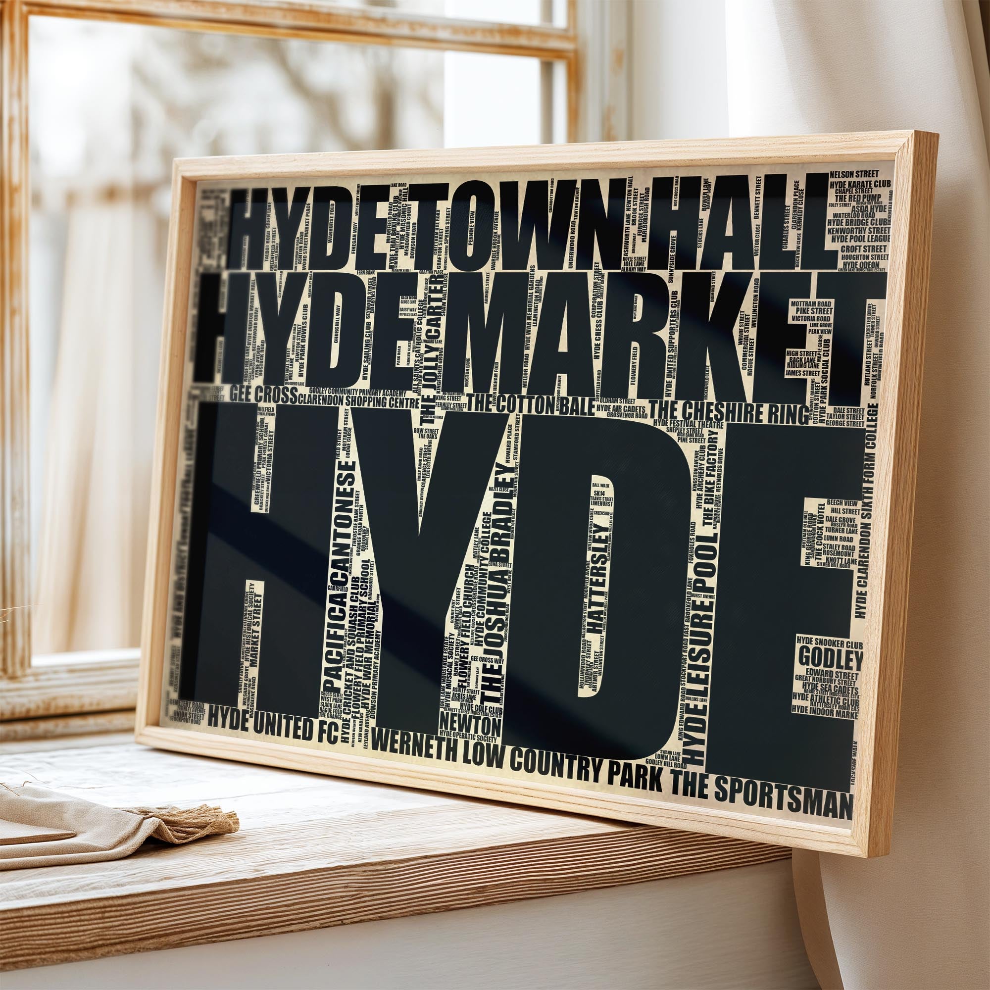 Hyde - Premium Typographic Word Cloud Prints, Posters & Gifts