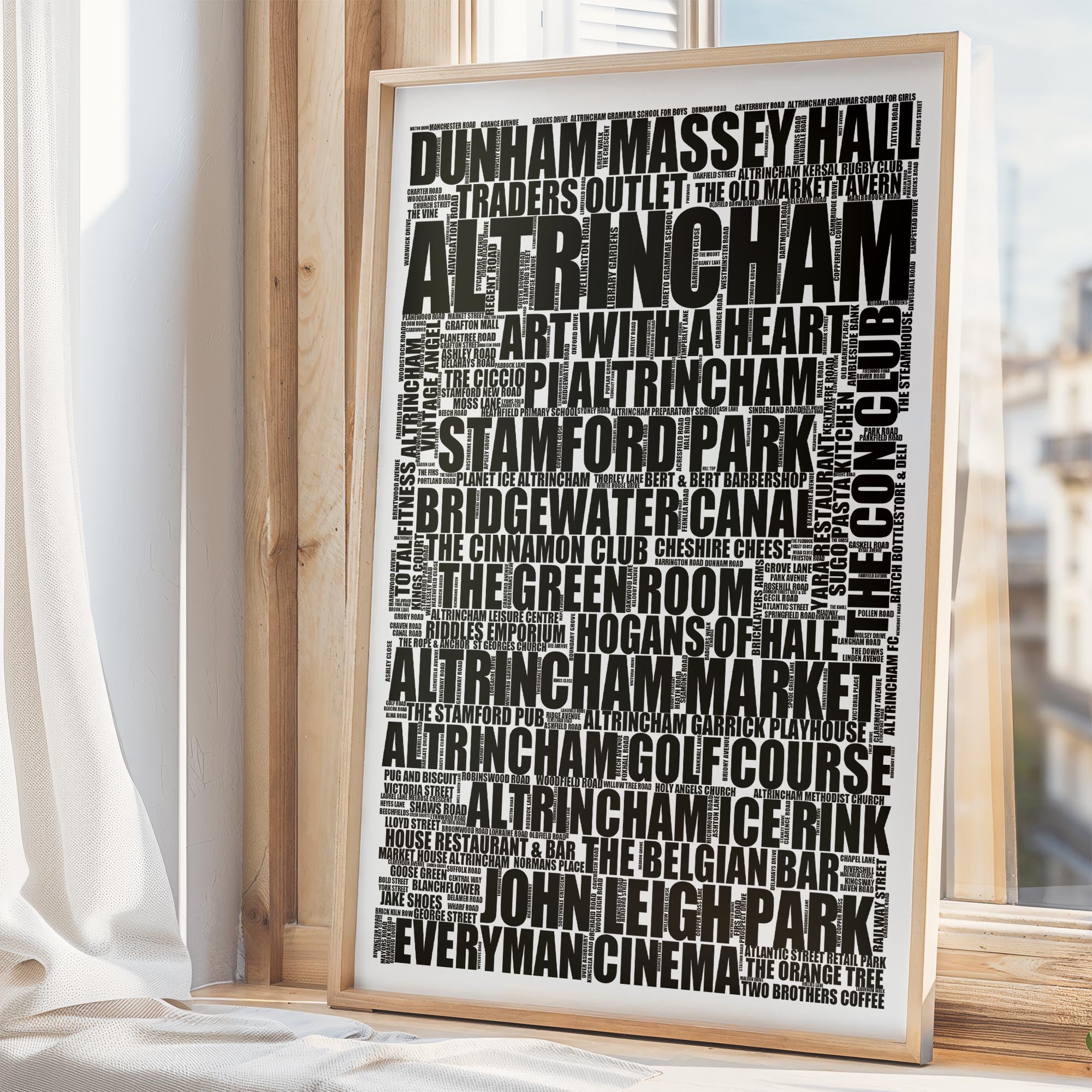 Altrincham - Premium Typographic Word Cloud Prints, Posters & Gifts