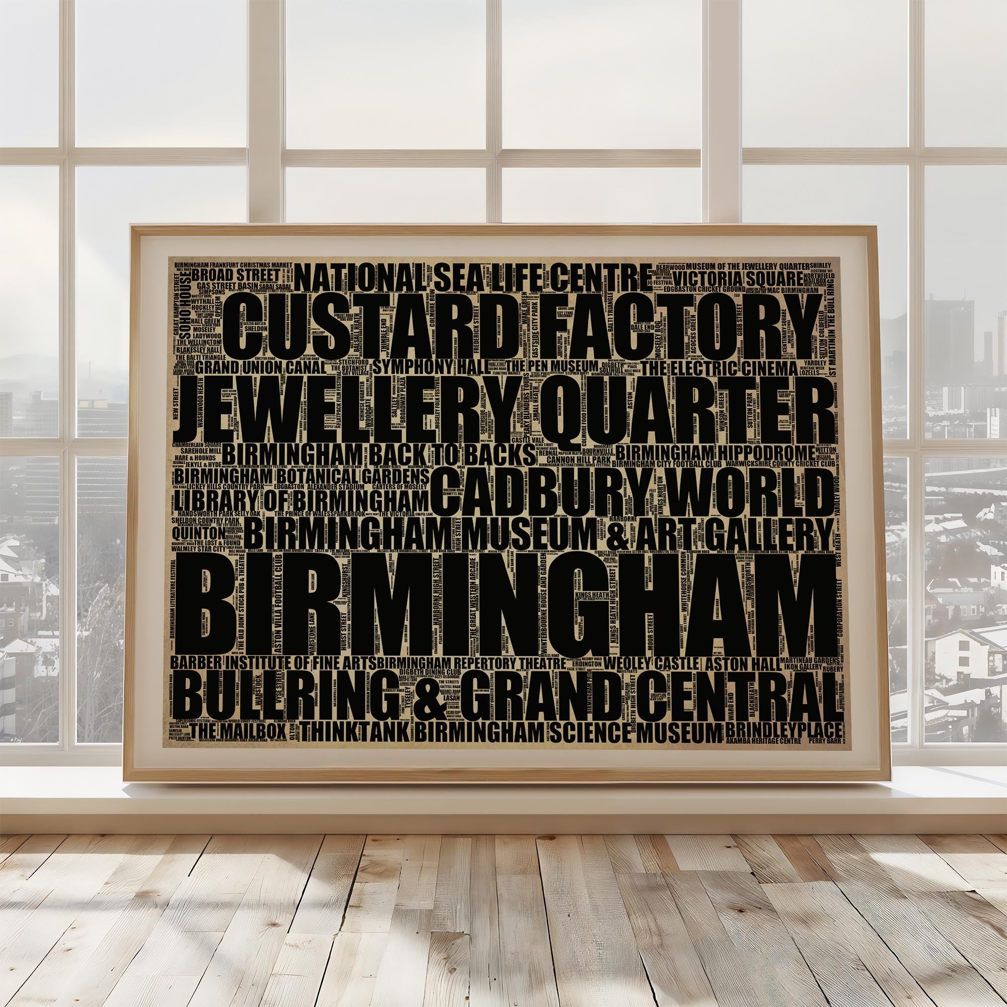 Birmingham - Premium Typographic Word Cloud Prints, Posters & Gifts