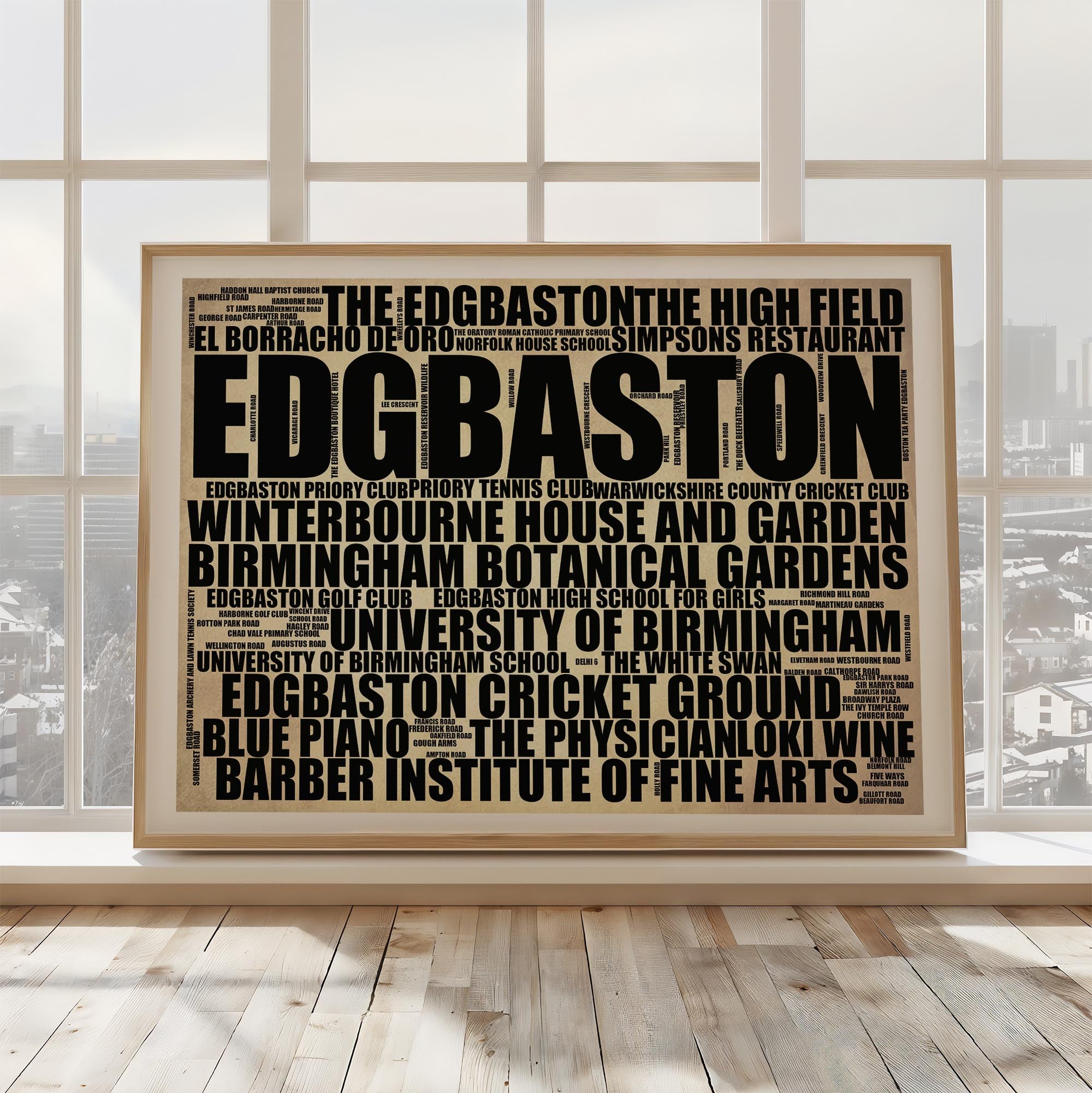 Edgbaston - Premium Typographic Word Cloud Prints, Posters & Gifts