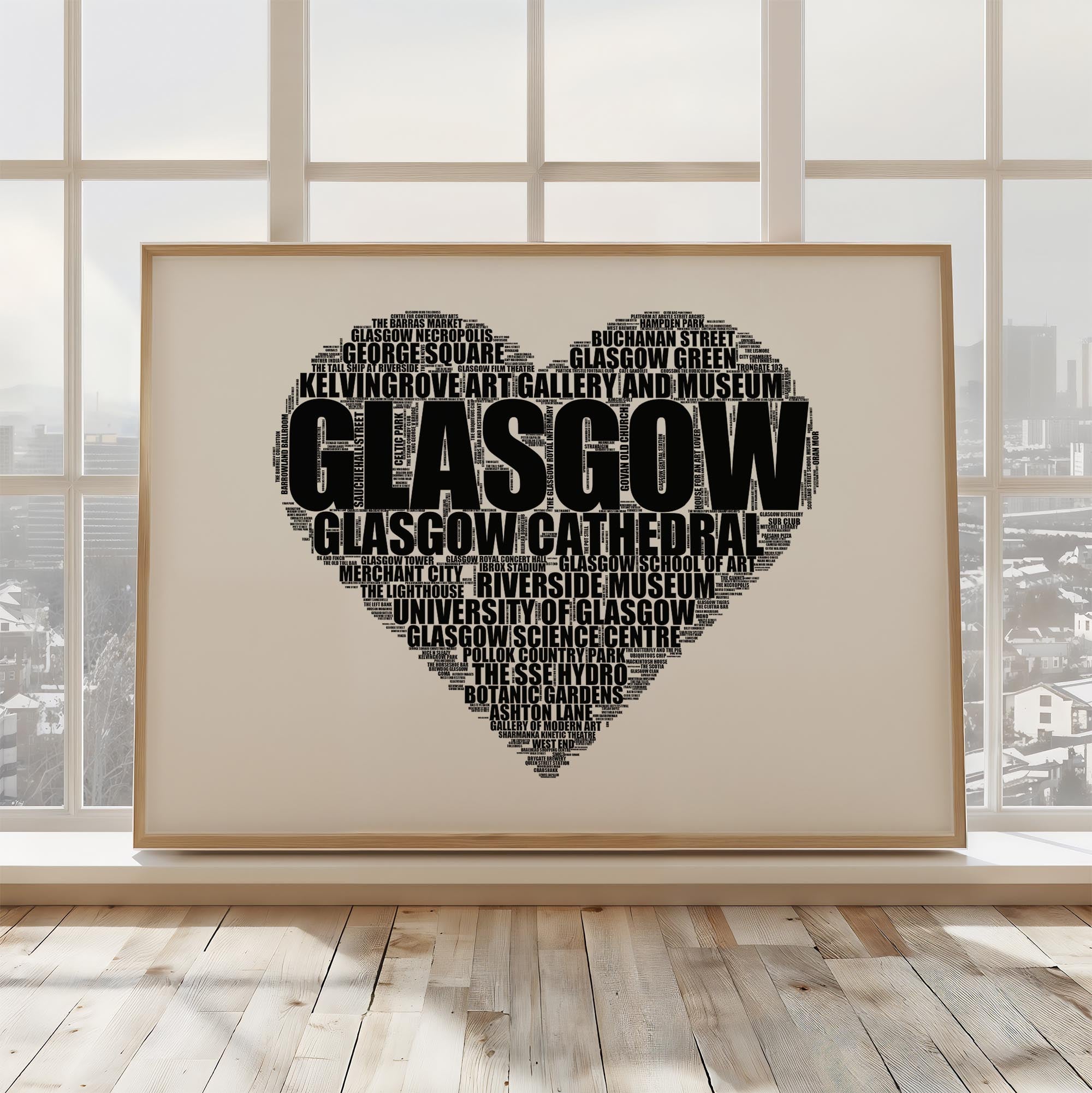 Glasgow - Premium Typographic Word Cloud Prints, Posters & Gifts