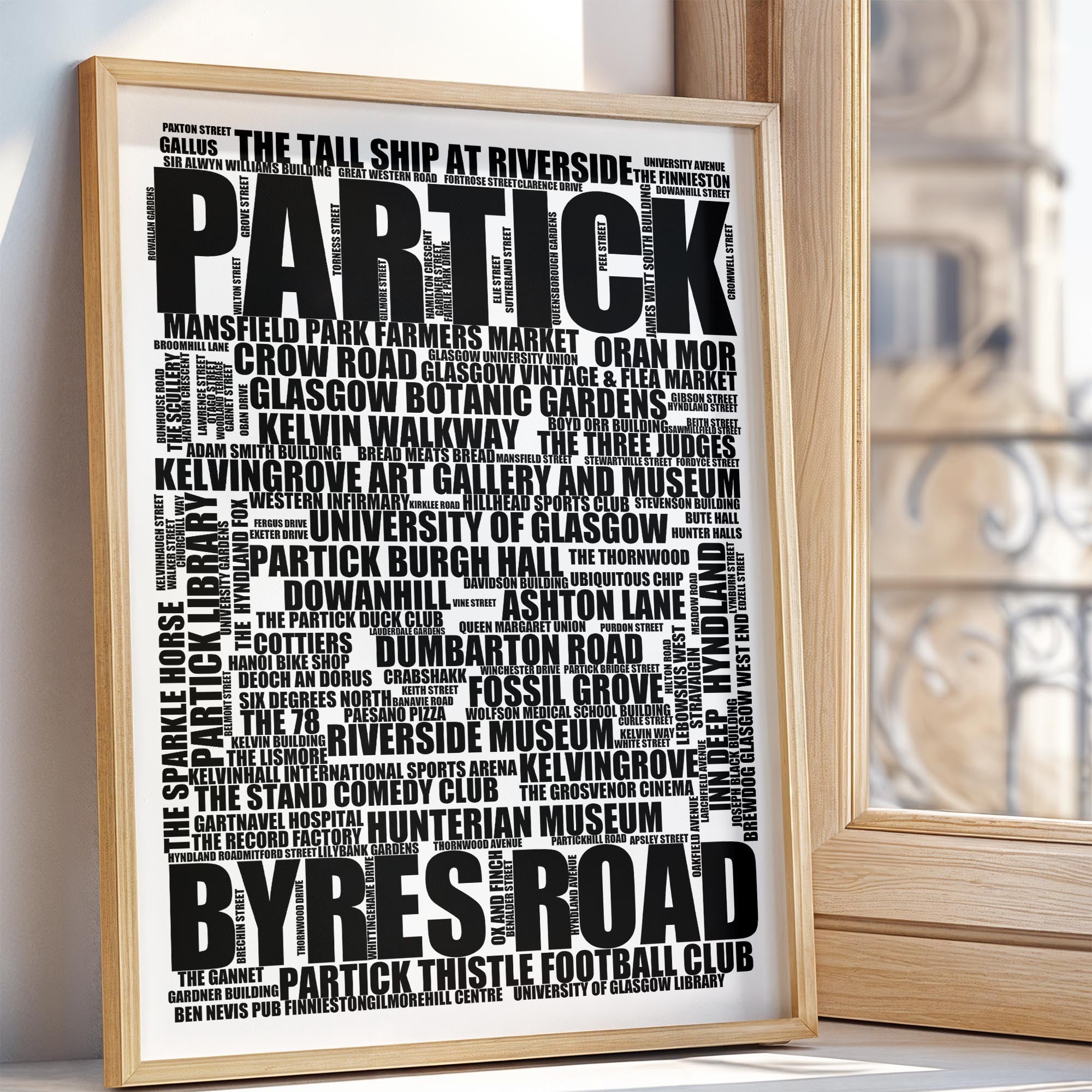 Partick - Premium Typographic Word Cloud Prints, Posters & Gifts