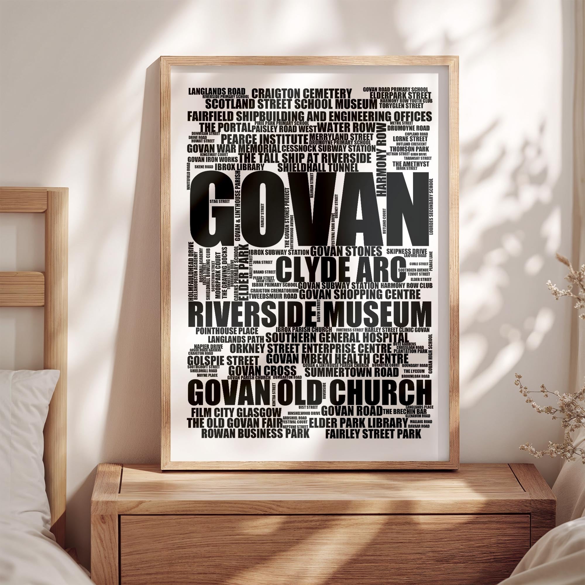 Govan - Premium Typographic Word Cloud Prints, Posters & Gifts