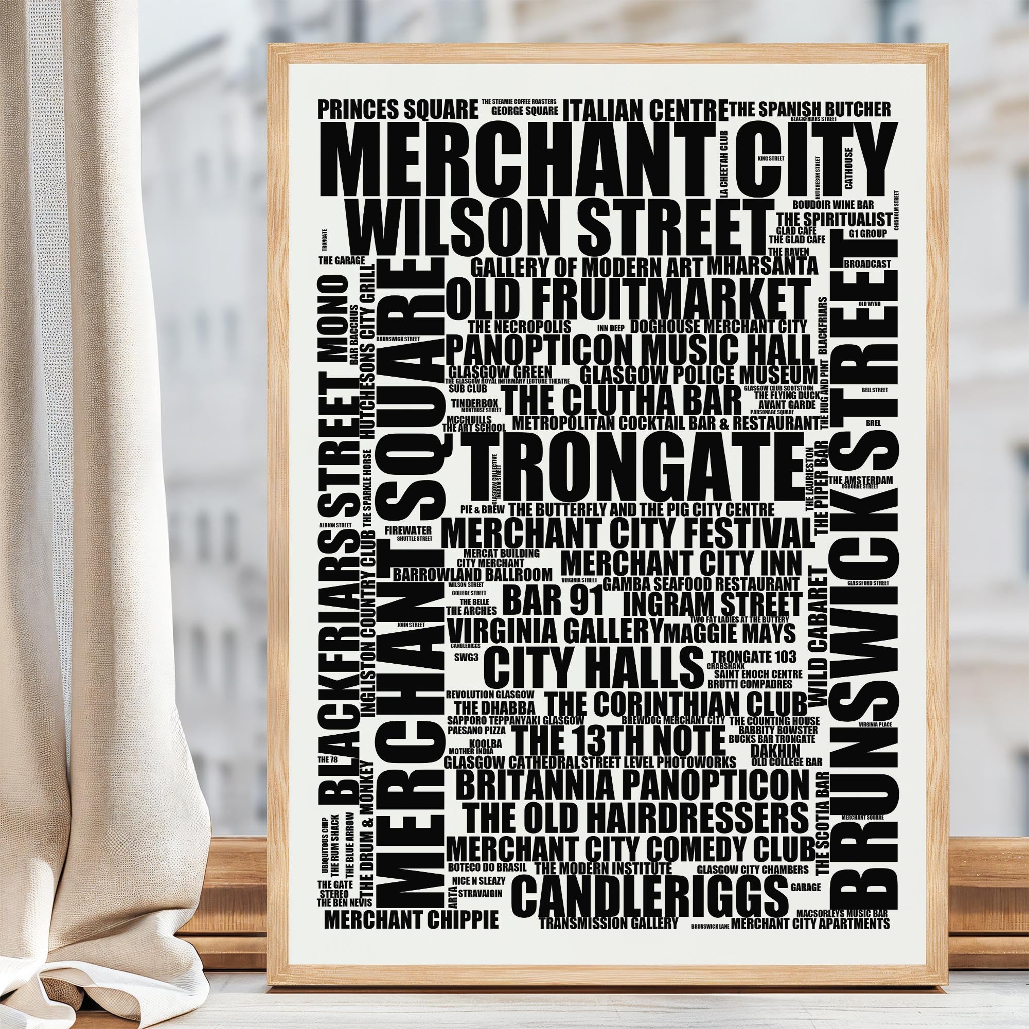 Merchant City - Premium Typographic Word Cloud Prints, Posters & Gifts