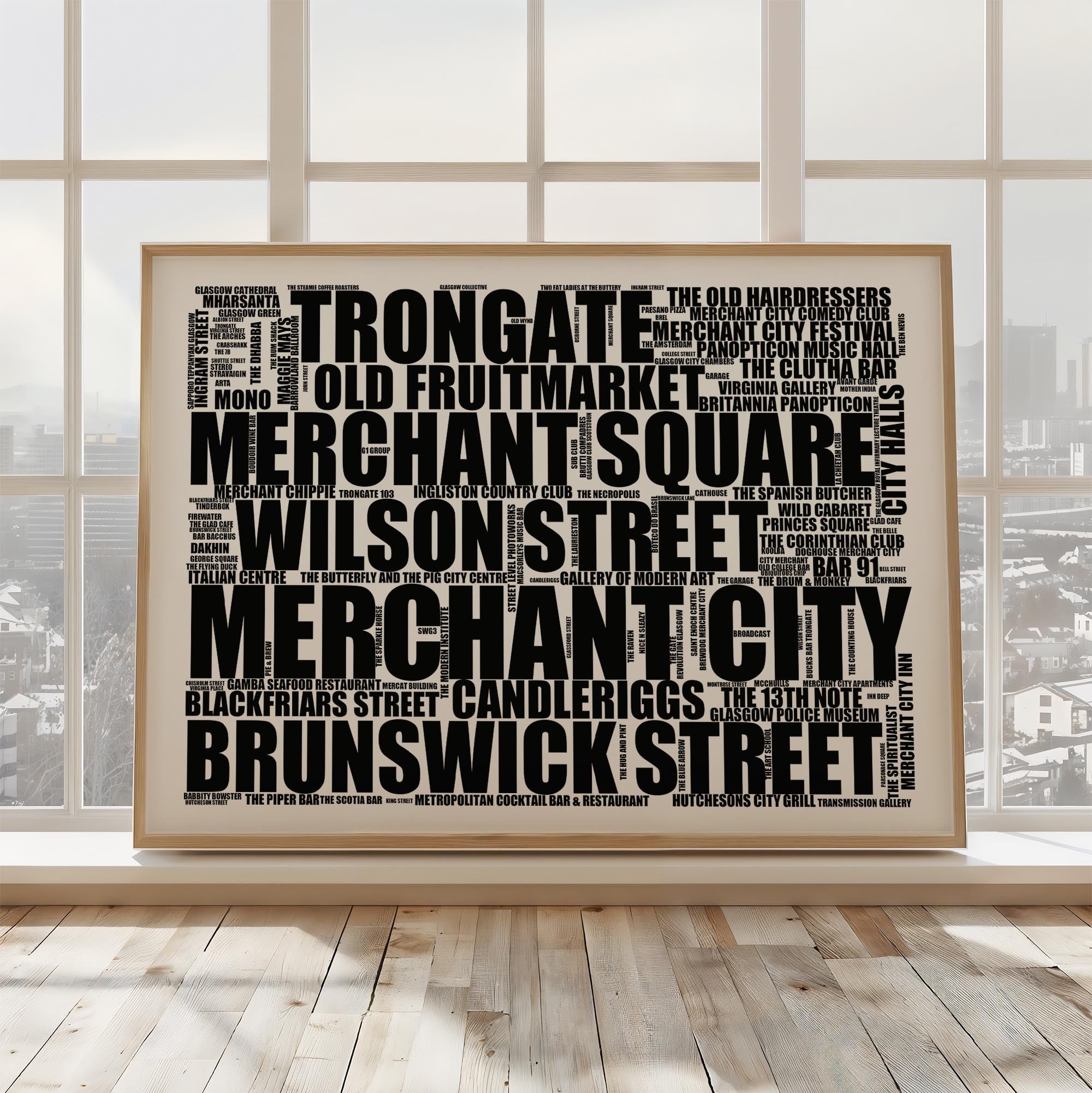 Merchant City - Premium Typographic Word Cloud Prints, Posters & Gifts