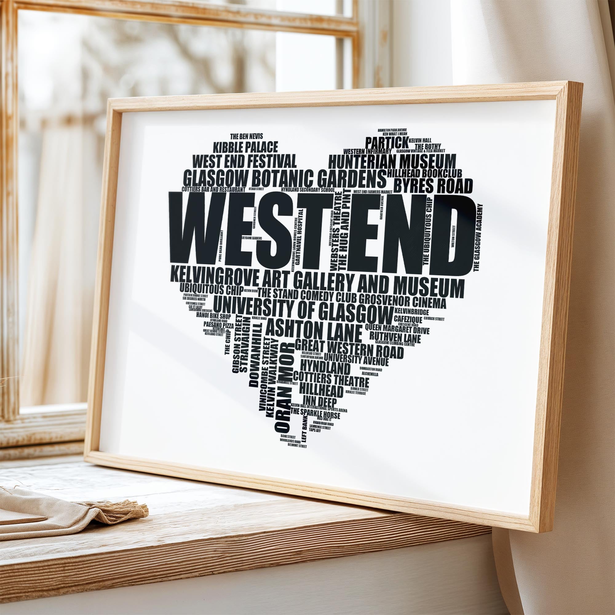 West End - Premium Typographic Word Cloud Prints, Posters & Gifts