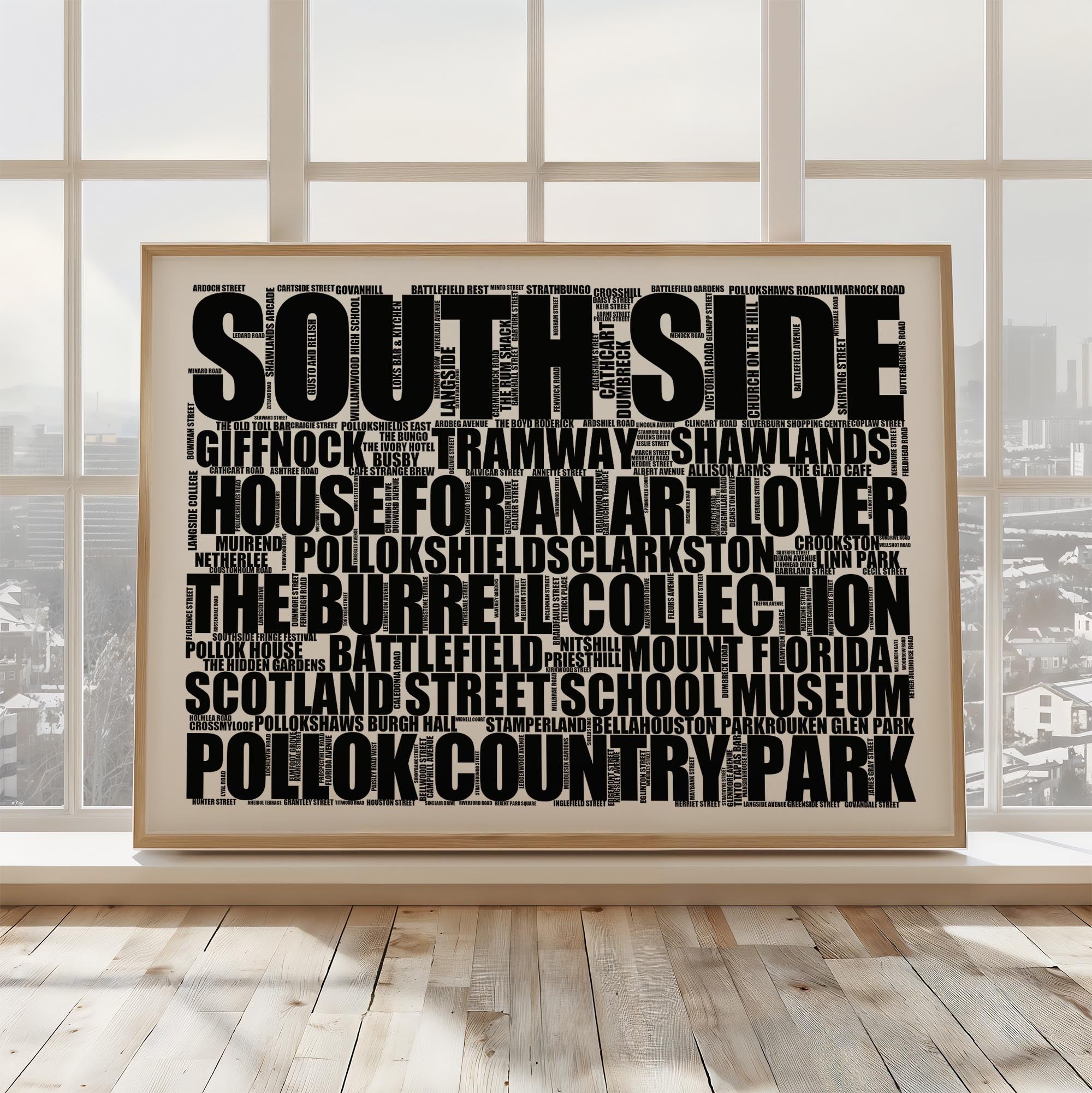 South Side - Premium Typographic Word Cloud Prints, Posters & Gifts