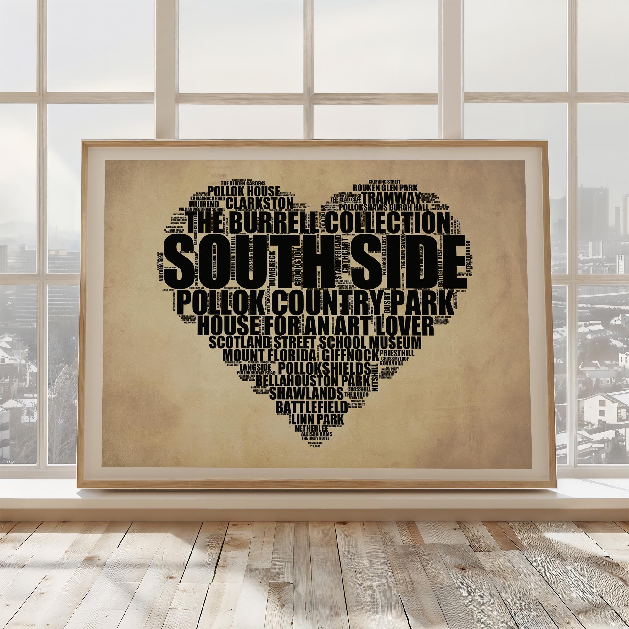South Side - Premium Typographic Word Cloud Prints, Posters & Gifts