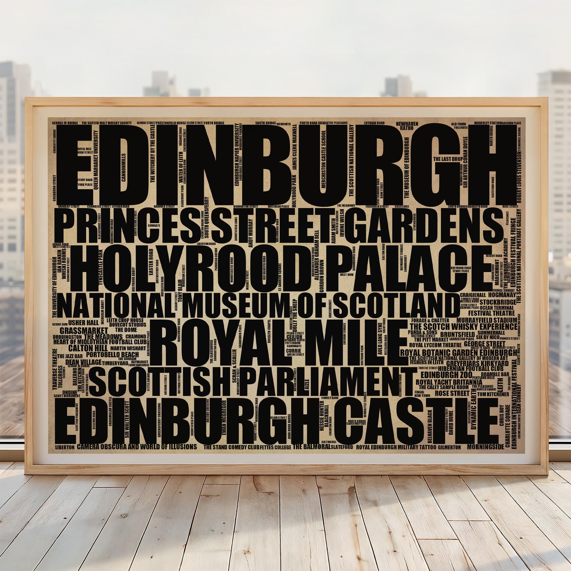 Edinburgh - Premium Typographic Word Cloud Prints, Posters & Gifts