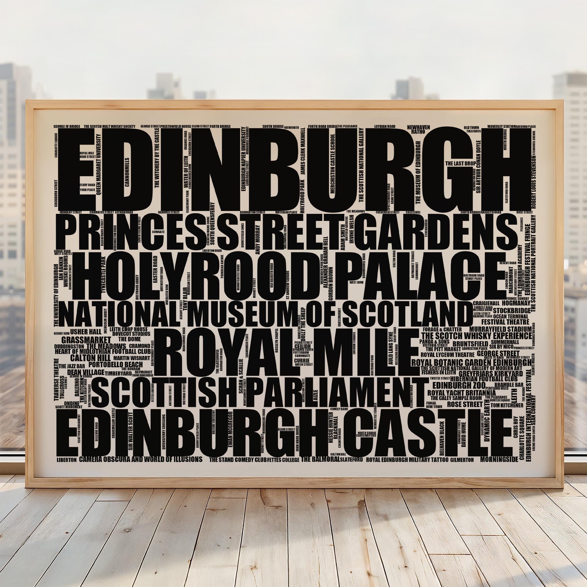 Edinburgh - Premium Typographic Word Cloud Prints, Posters & Gifts