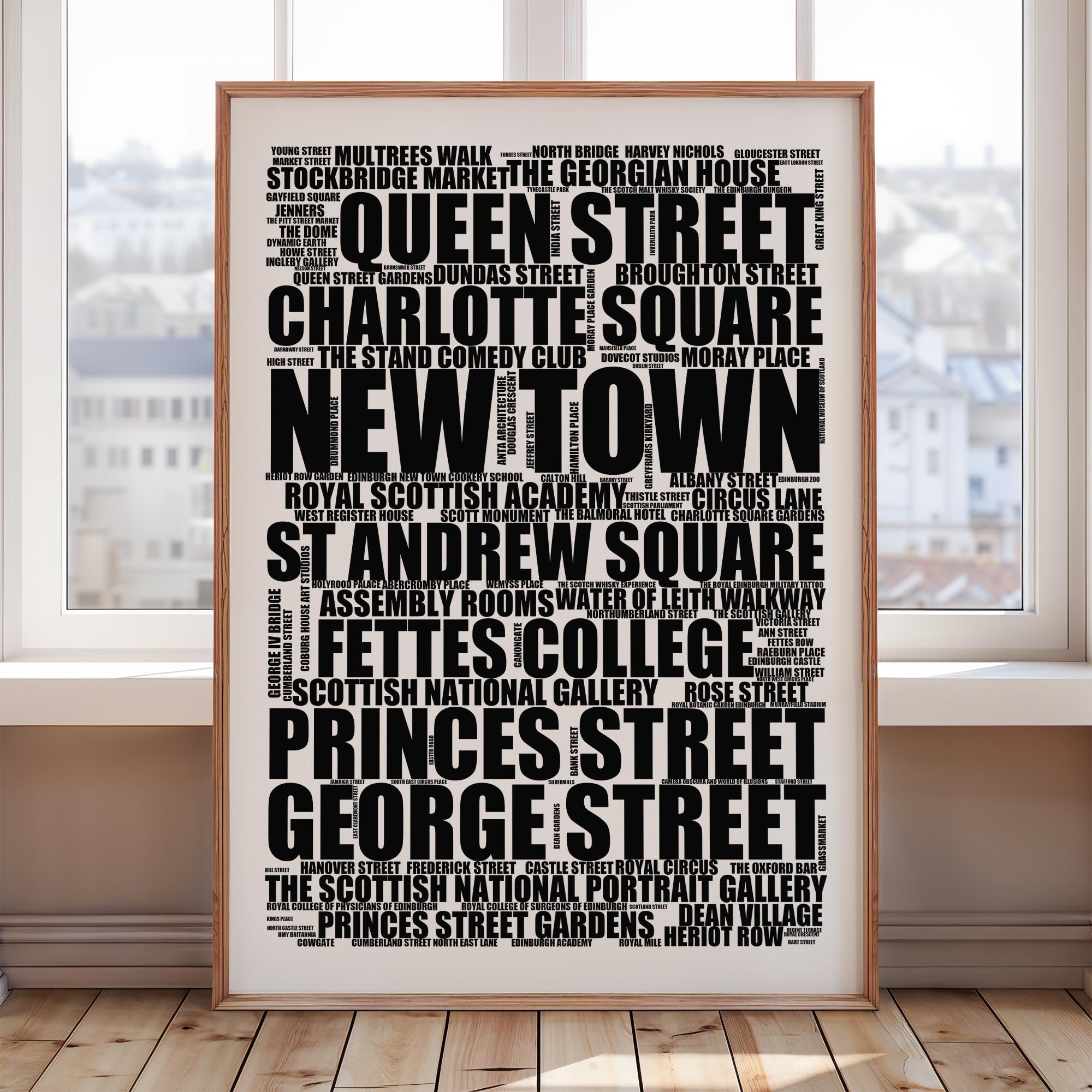 New Town - Premium Typographic Word Cloud Prints, Posters & Gifts