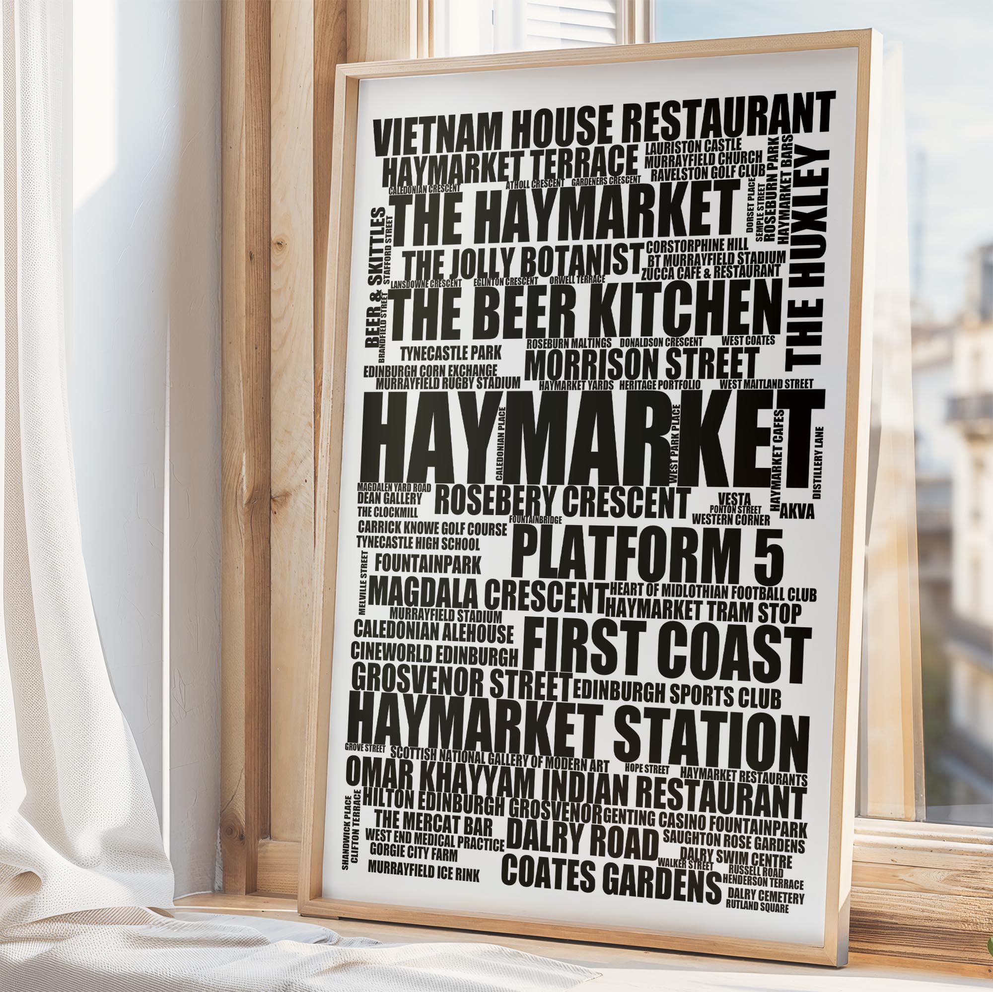 Haymarket - Premium Typographic Word Cloud Prints, Posters & Gifts