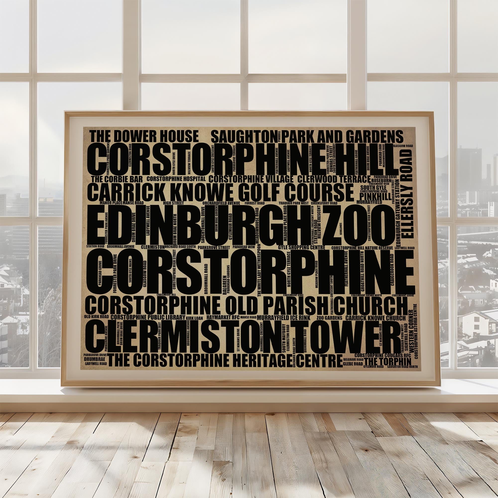 Corstorphine - Premium Typographic Word Cloud Prints, Posters & Gifts