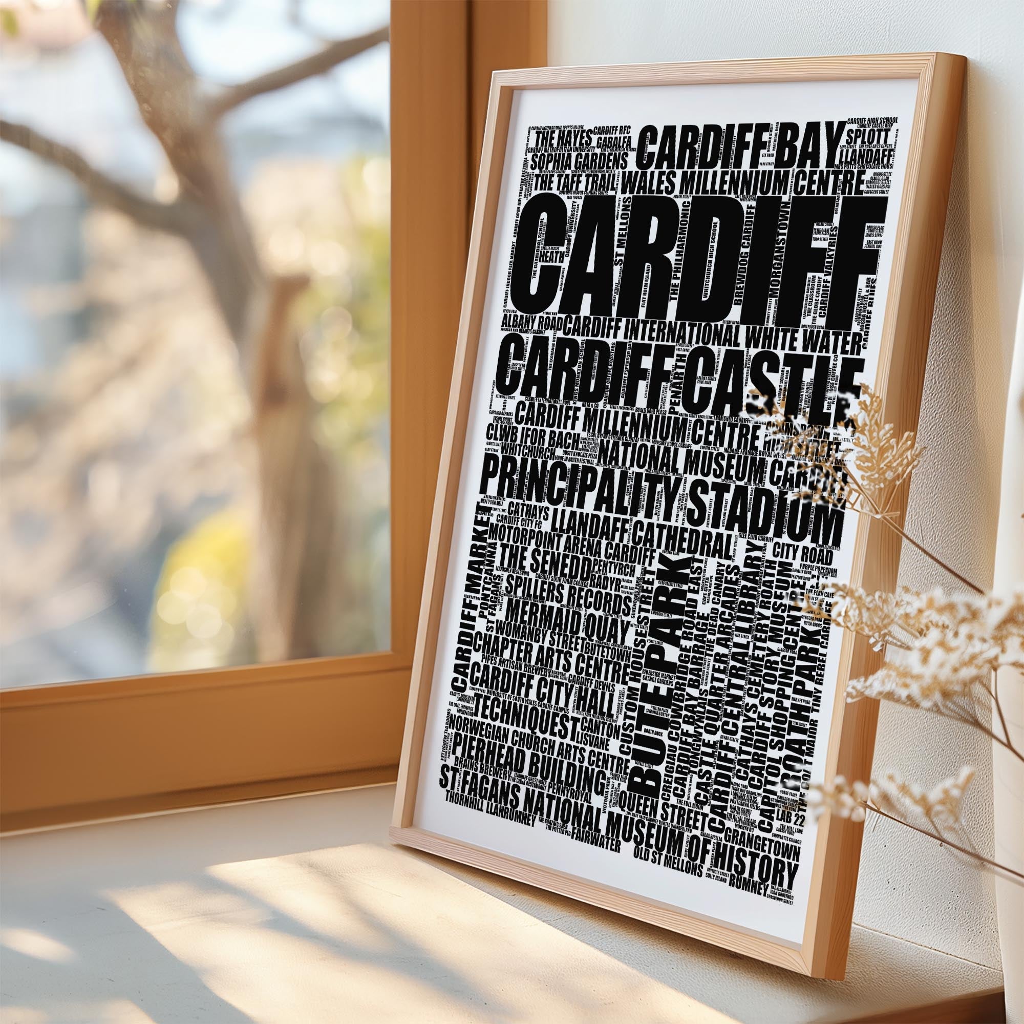 Cardiff - Premium Typographic Word Cloud Prints, Posters & Gifts