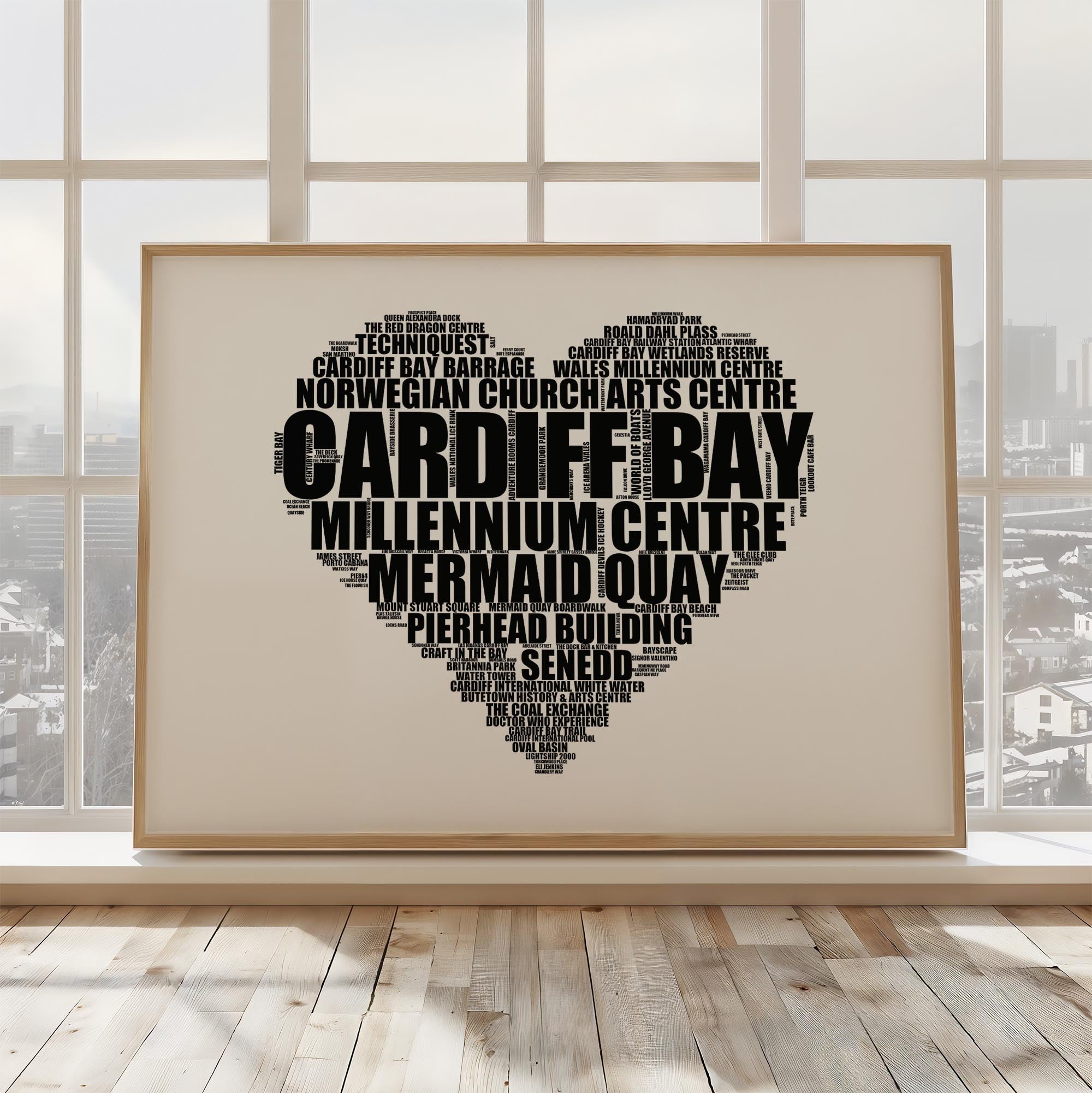 Cardiff Bay - Premium Typographic Word Cloud Prints, Posters & Gifts