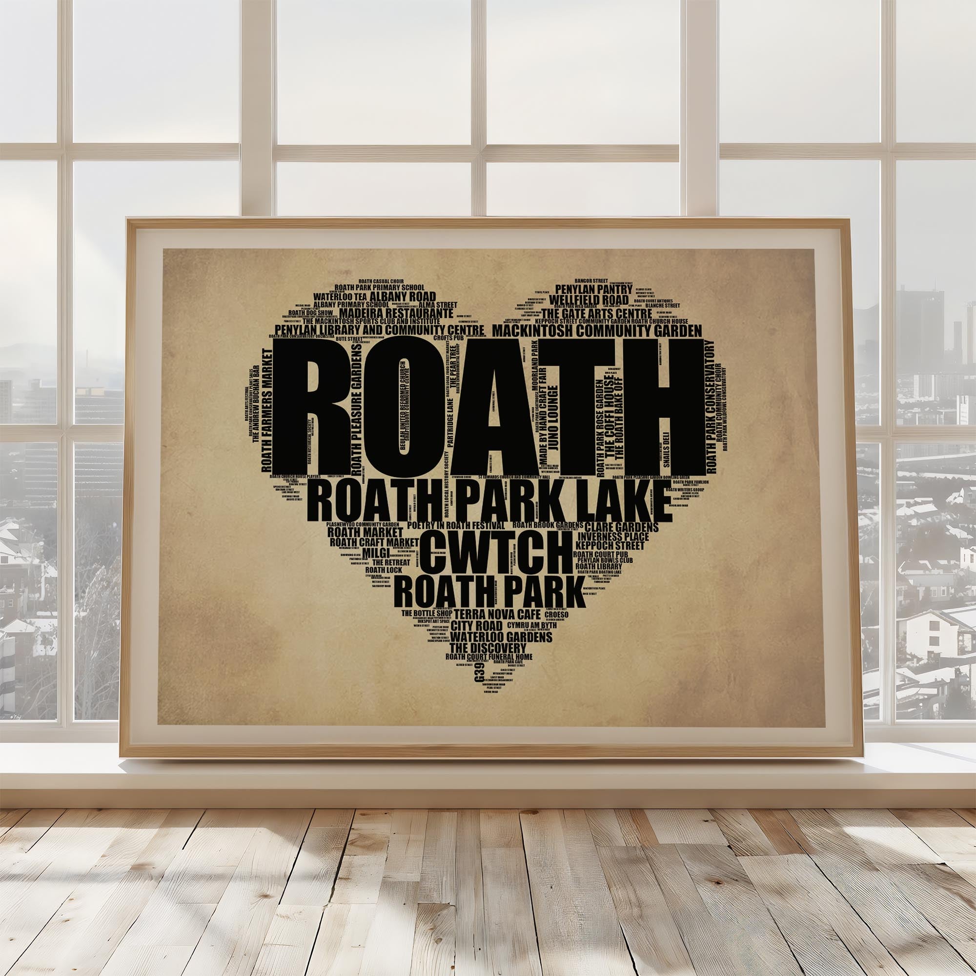 Roath - Premium Typographic Word Cloud Prints, Posters & Gifts