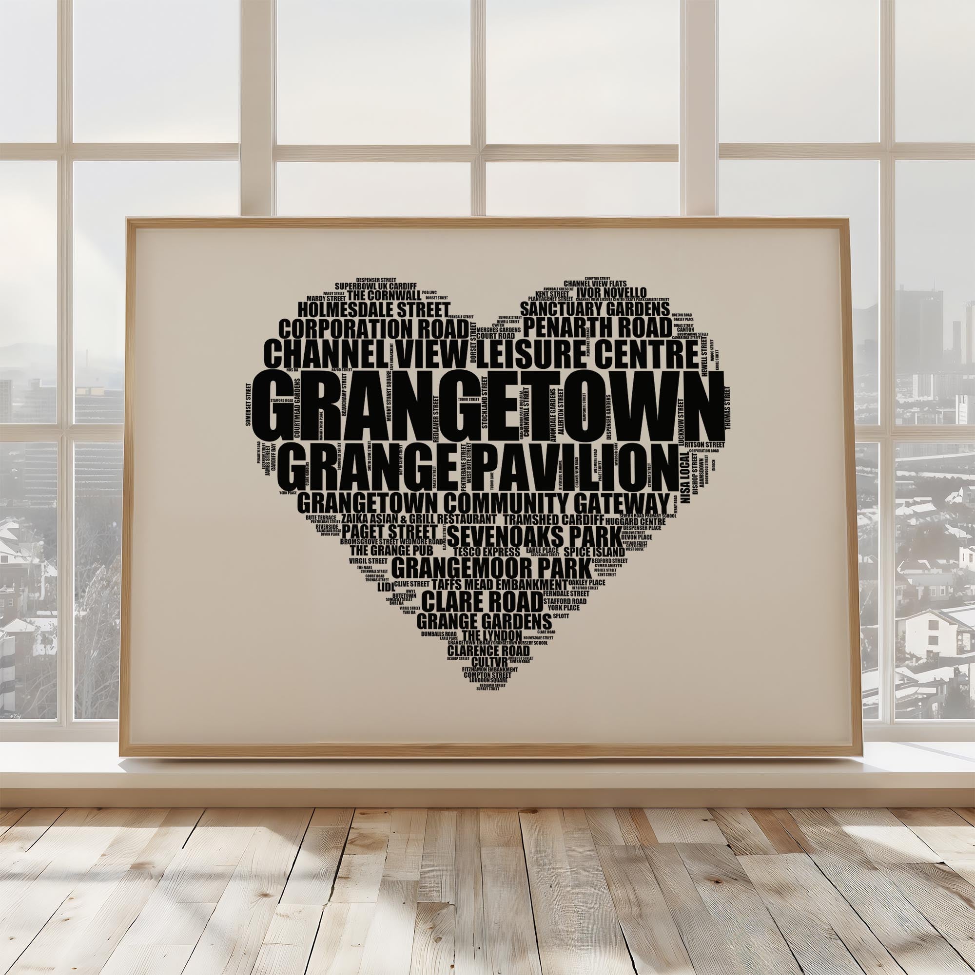 Grangetown - Premium Typographic Word Cloud Prints, Posters & Gifts