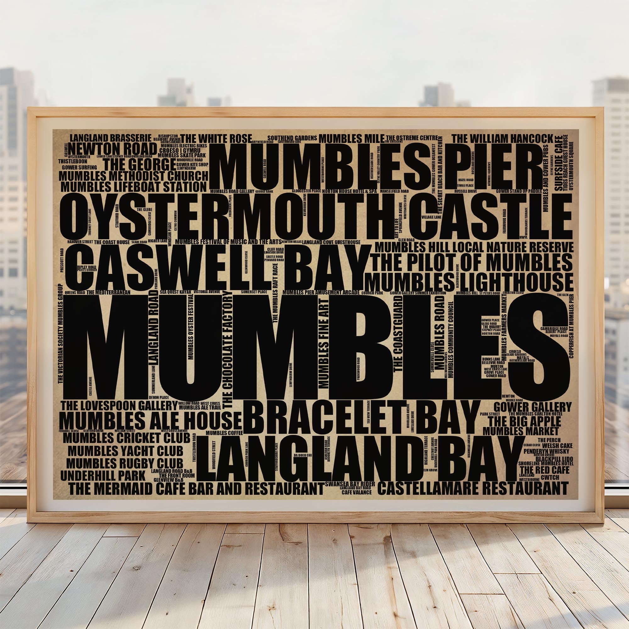 Mumbles - Premium Typographic Word Cloud Prints, Posters & Gifts