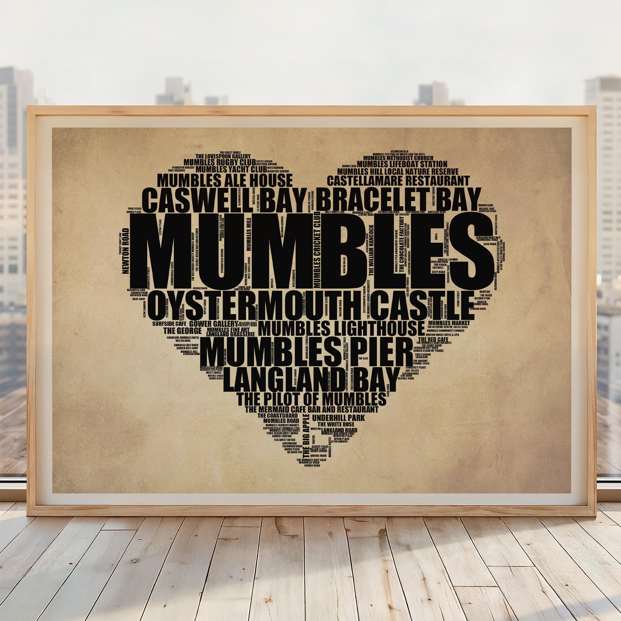 Mumbles - Premium Typographic Word Cloud Prints, Posters & Gifts