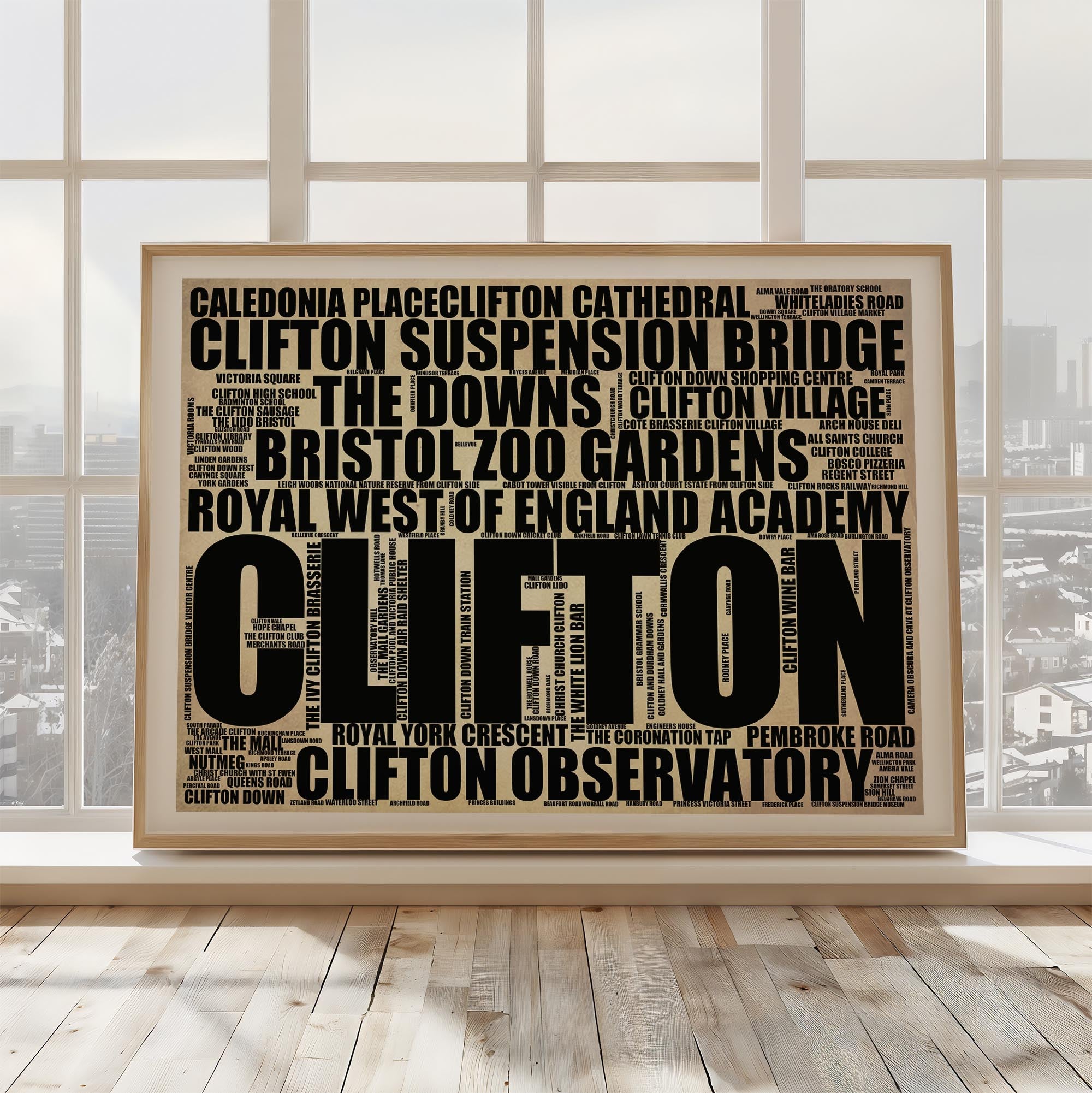 Clifton - Premium Typographic Word Cloud Prints, Posters & Gifts