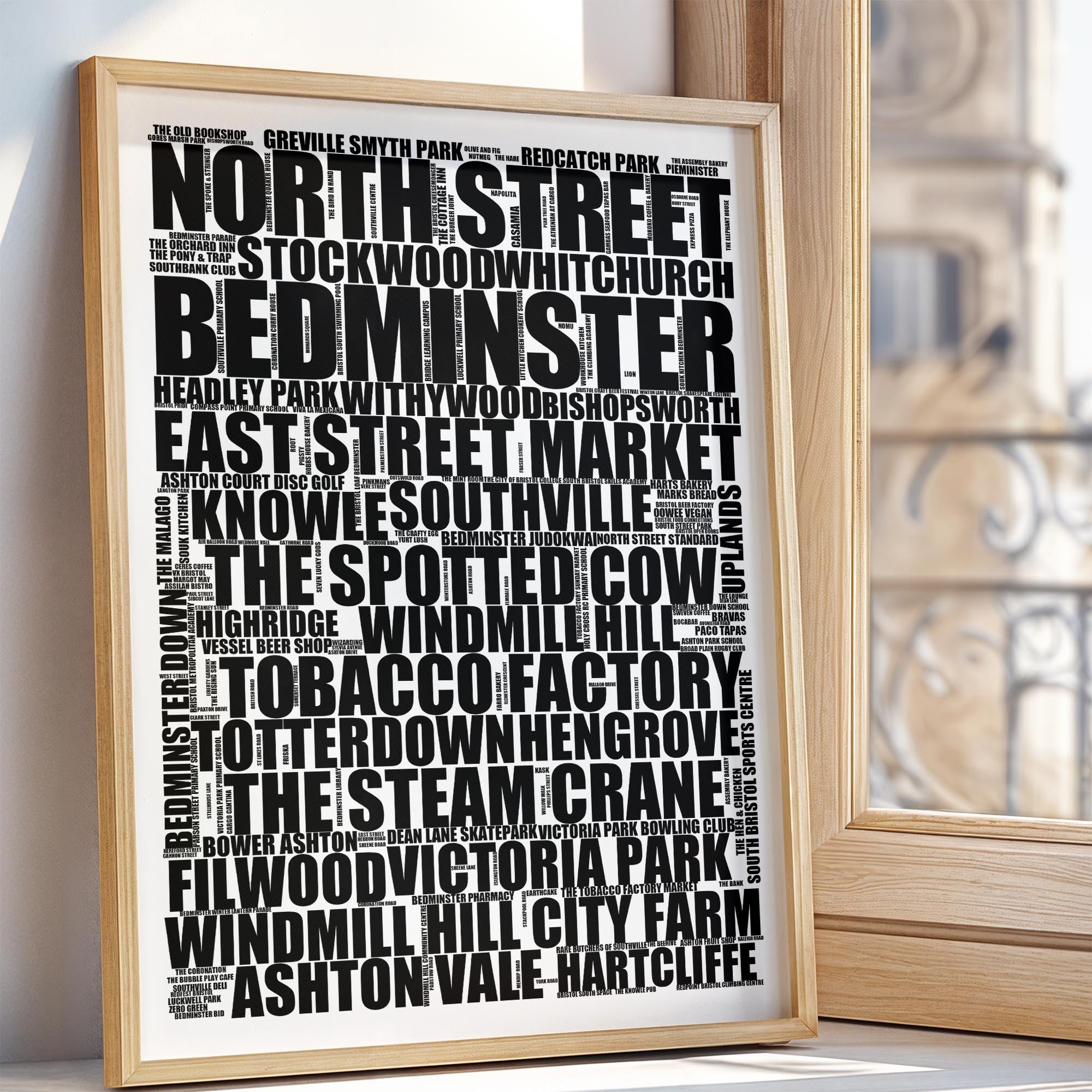 Bedminster - Premium Typographic Word Cloud Prints, Posters & Gifts