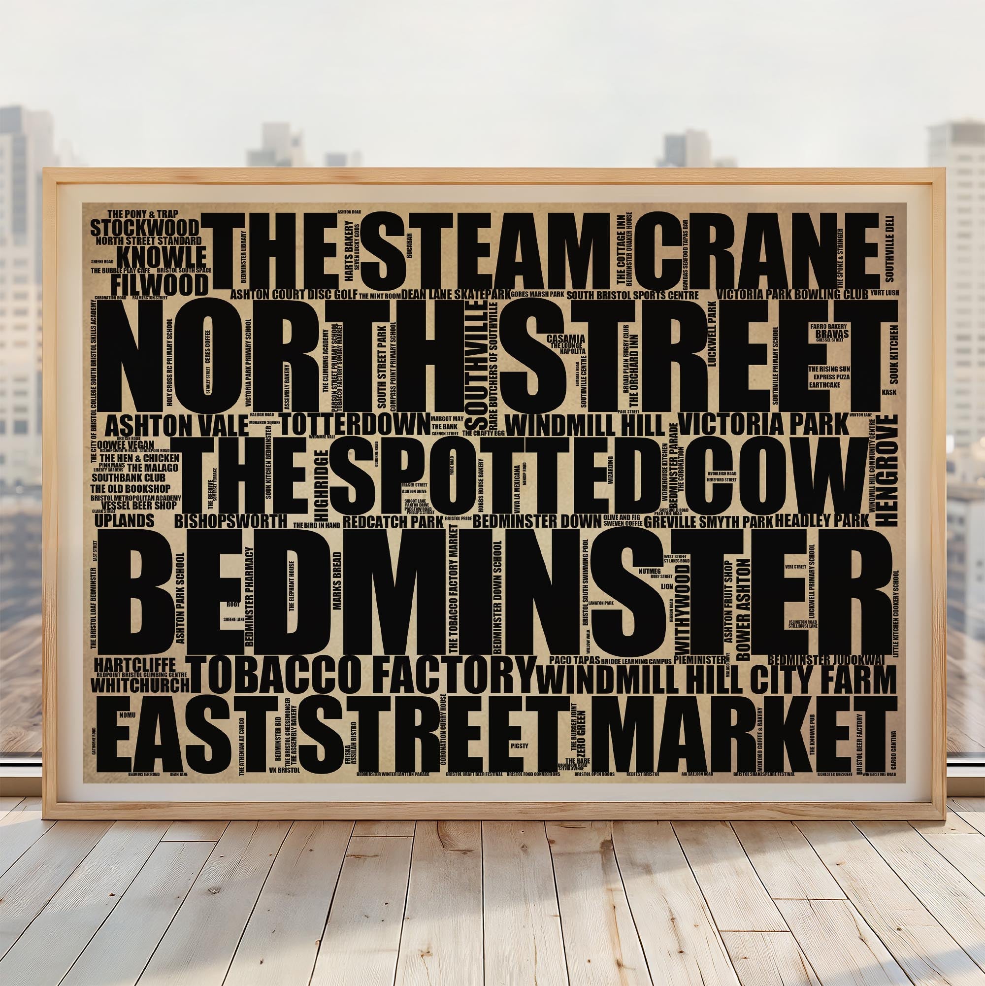Bedminster - Premium Typographic Word Cloud Prints, Posters & Gifts