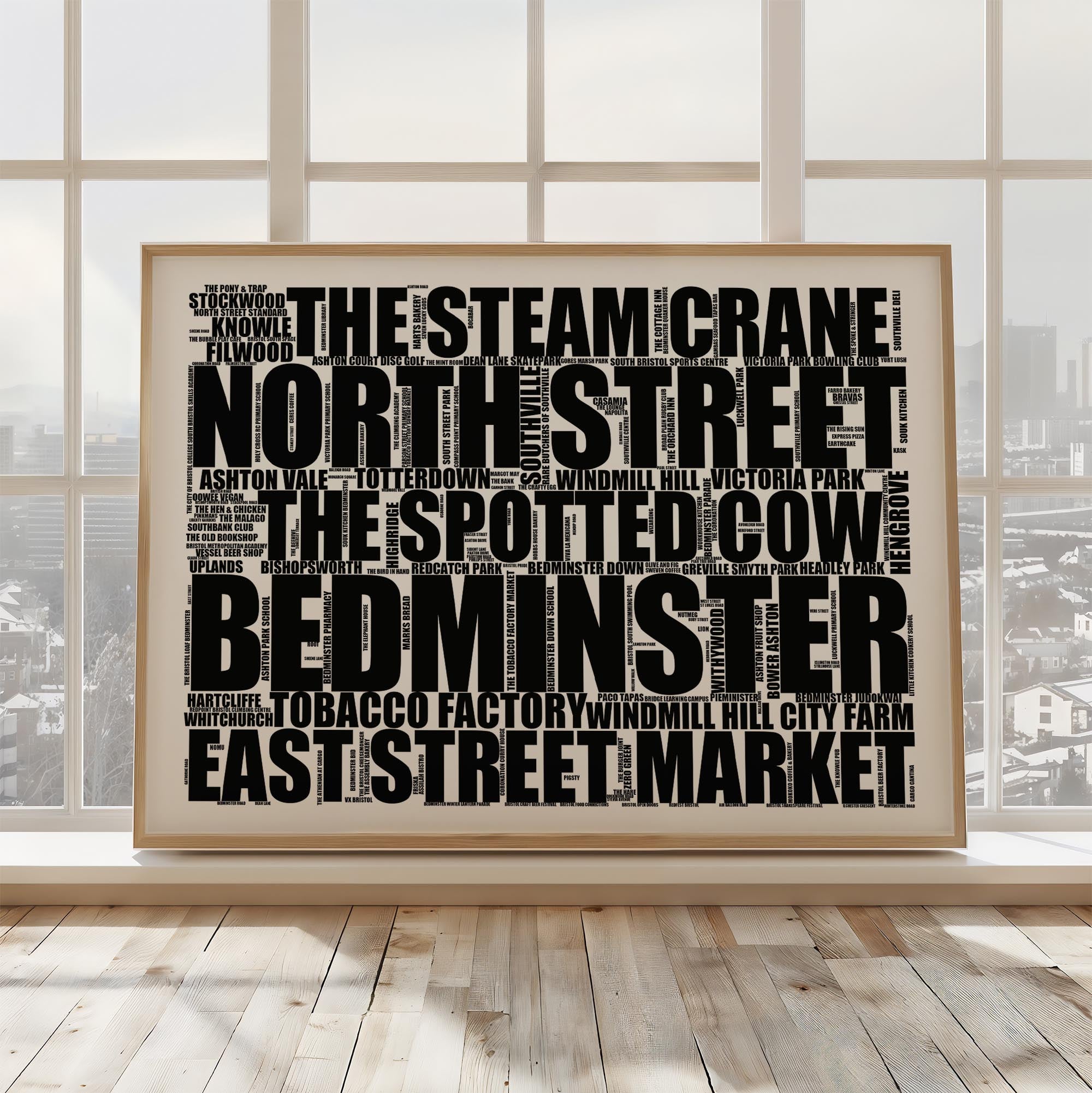 Bedminster - Premium Typographic Word Cloud Prints, Posters & Gifts