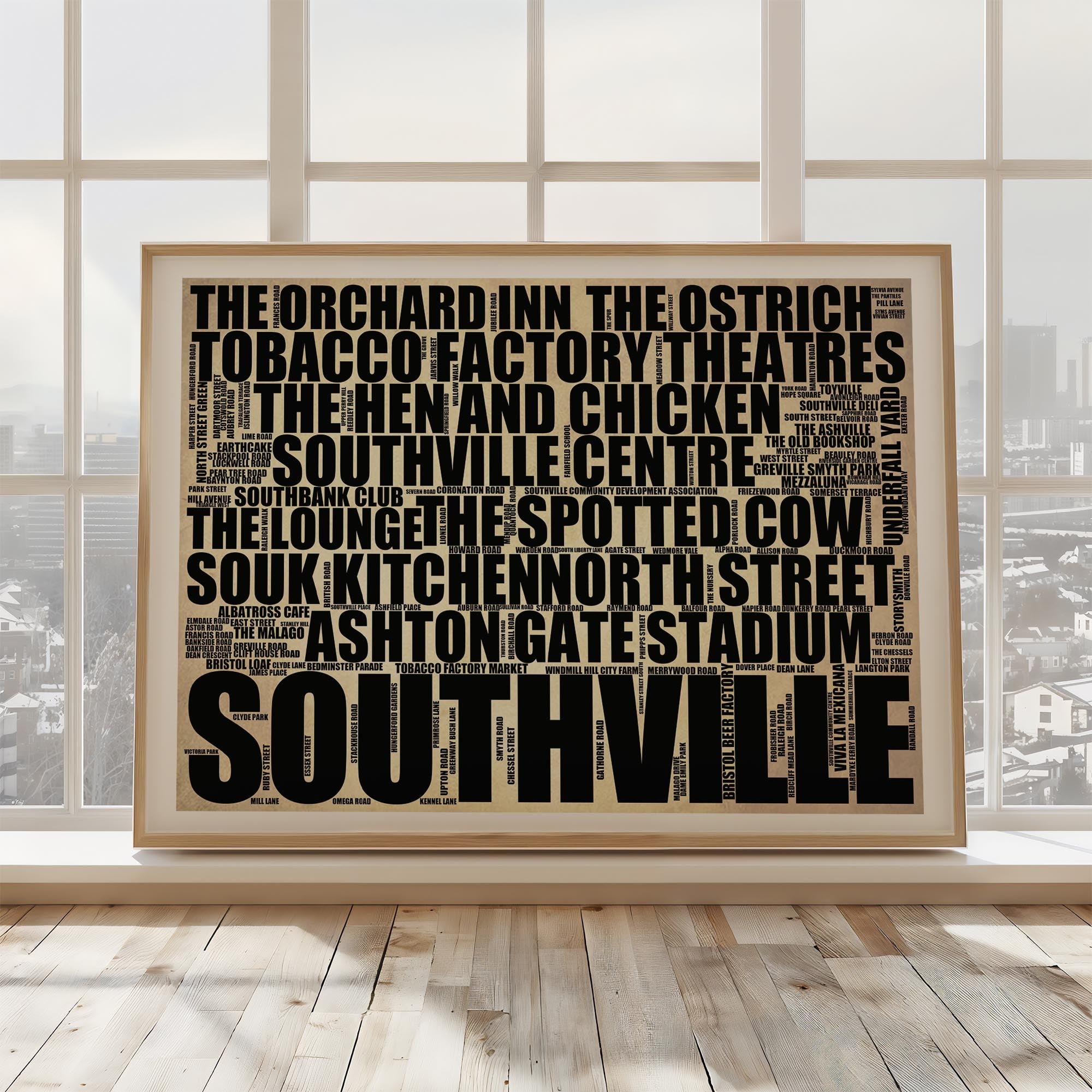 Southville - Premium Typographic Word Cloud Prints, Posters & Gifts