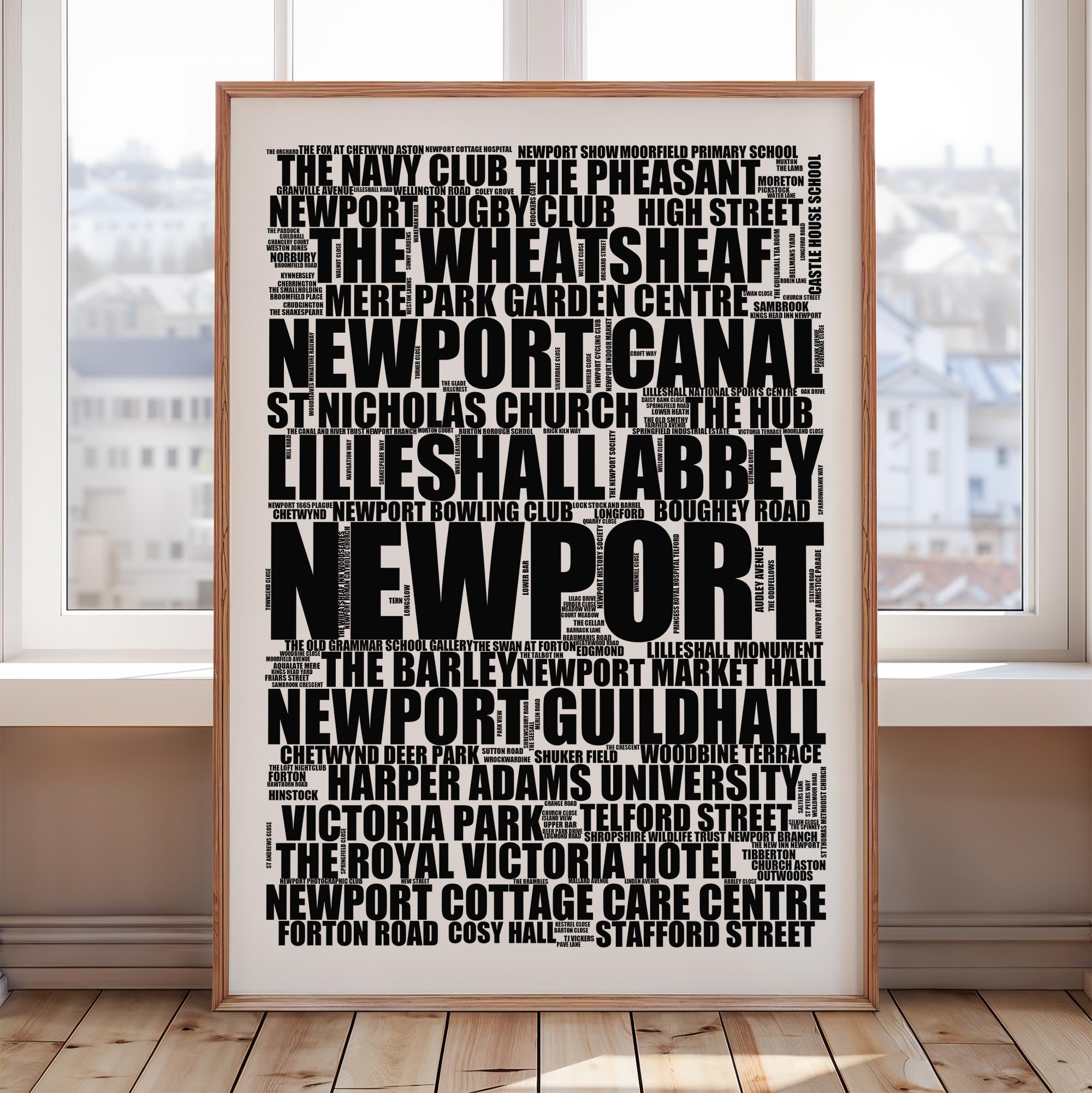 Newport - Premium Typographic Word Cloud Prints, Posters & Gifts