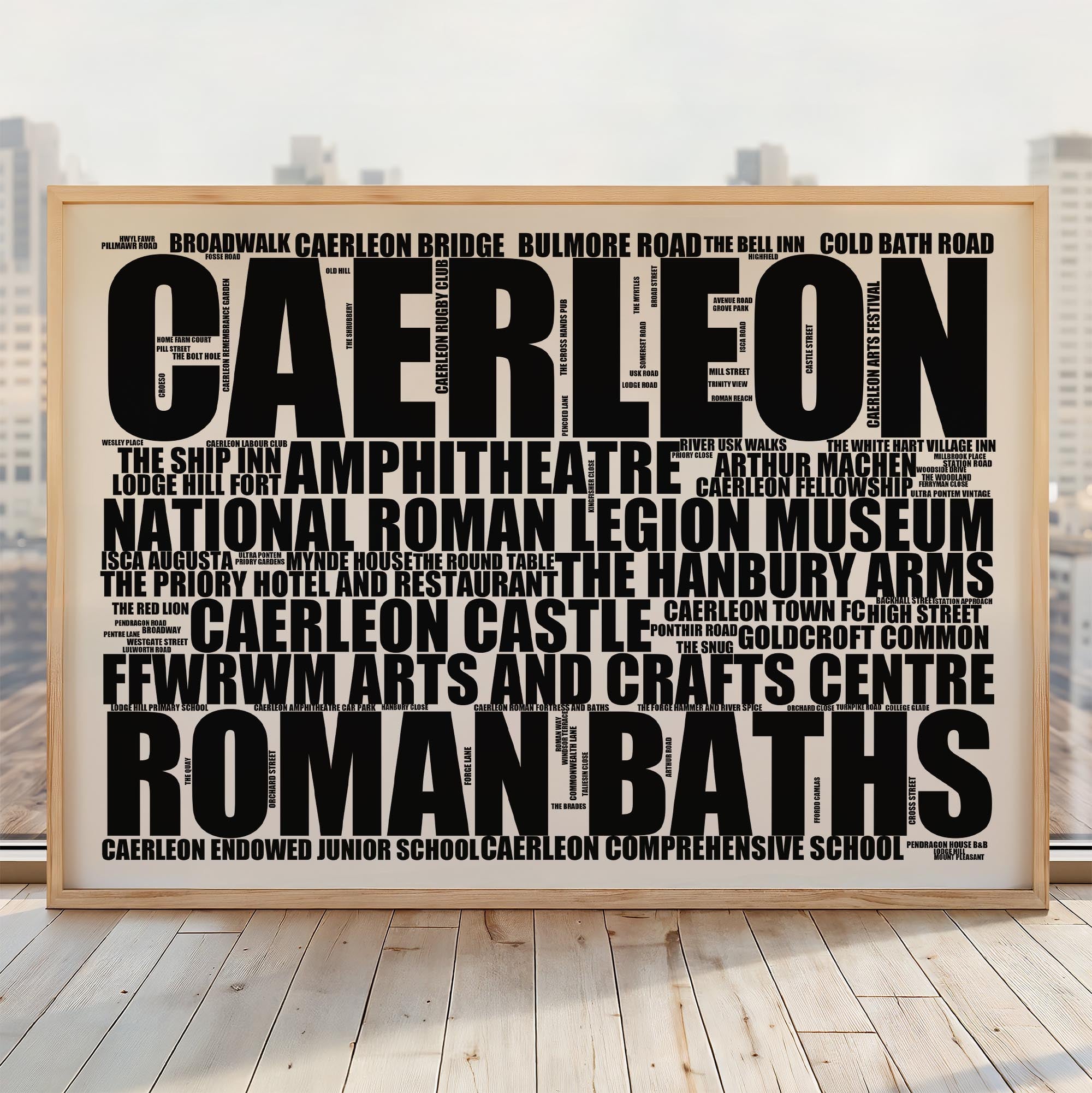 Caerleon - Premium Typographic Word Cloud Prints, Posters & Gifts