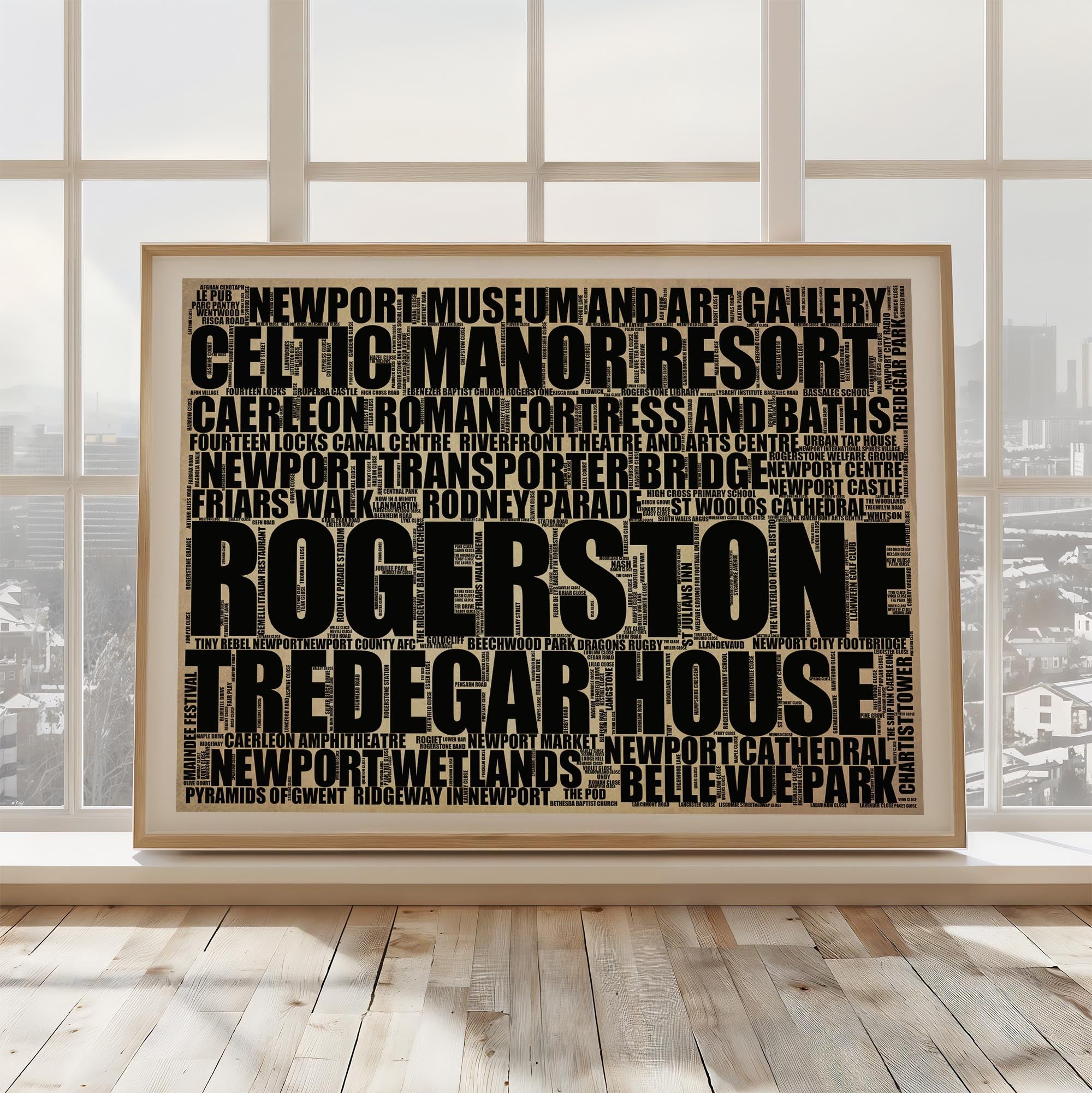 Rogerstone - Premium Typographic Word Cloud Prints, Posters & Gifts