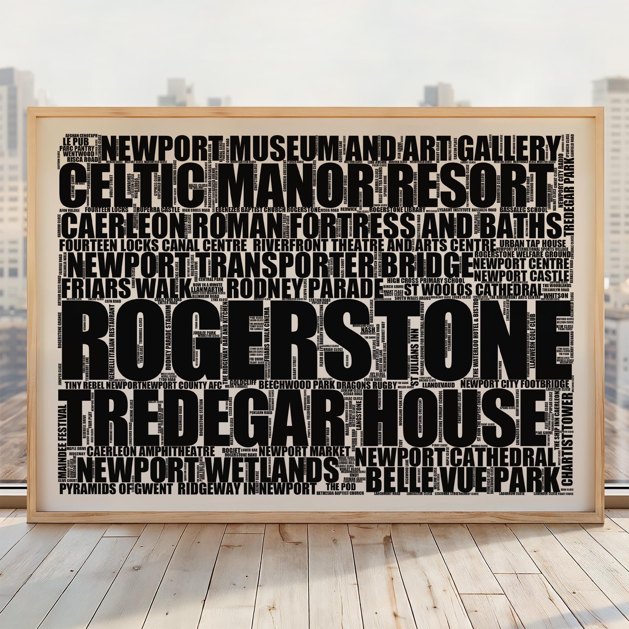 Rogerstone - Premium Typographic Word Cloud Prints, Posters & Gifts