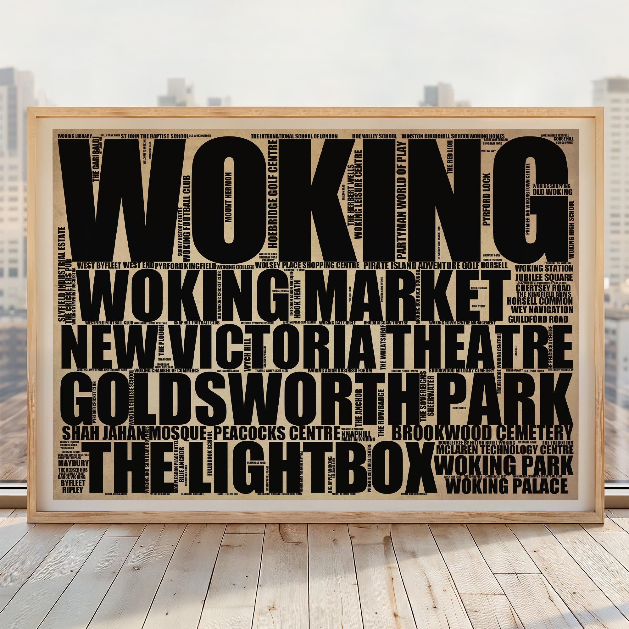 Woking - Premium Typographic Word Cloud Prints, Posters & Gifts