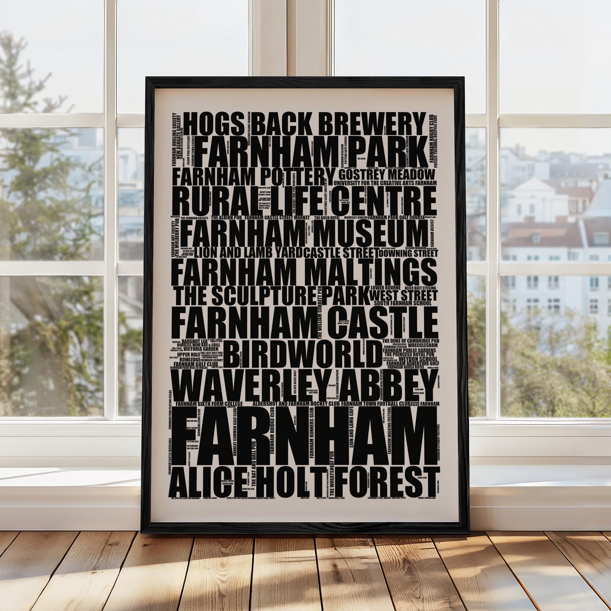 Farnham - Premium Typographic Word Cloud Prints, Posters & Gifts