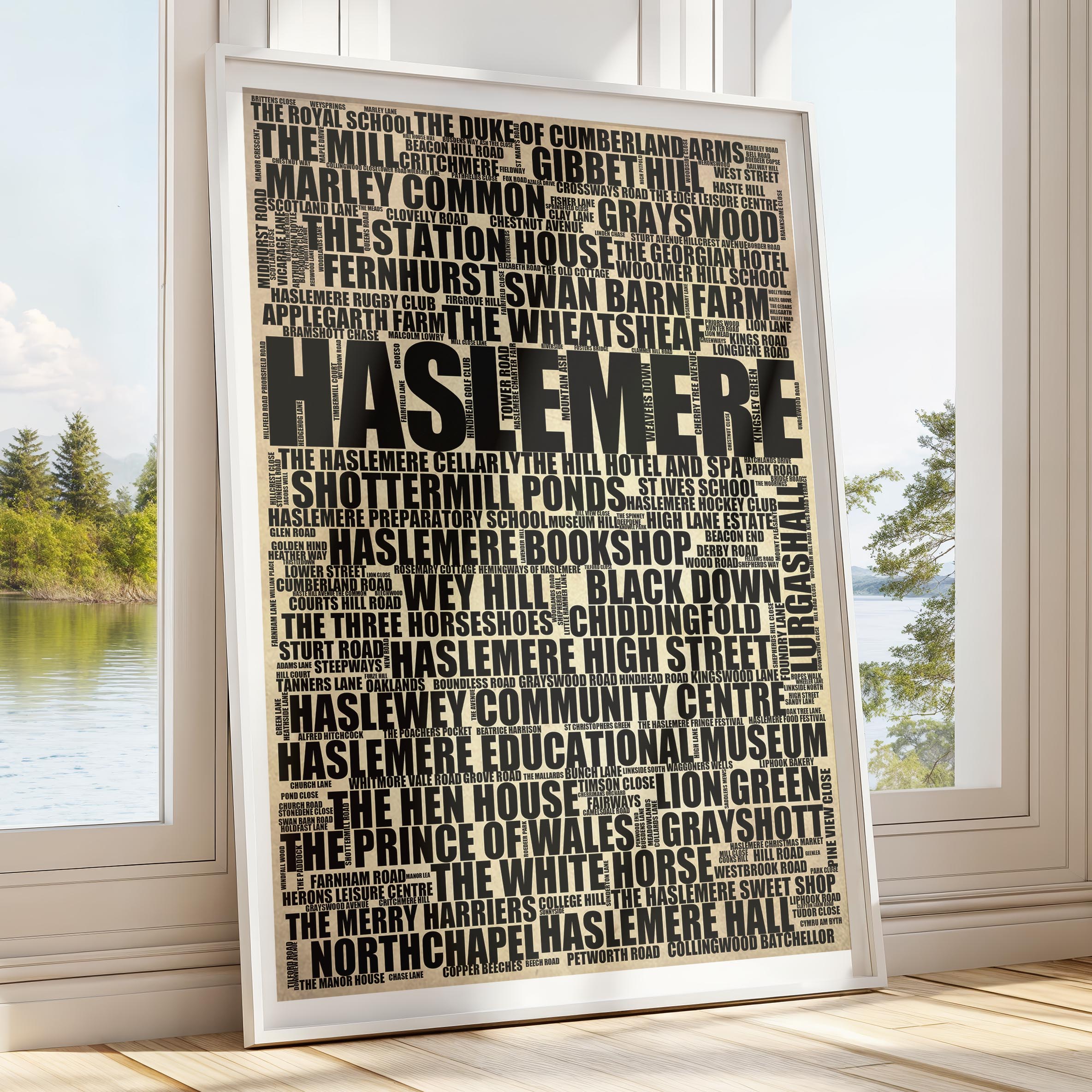 Haslemere - Premium Typographic Word Cloud Prints, Posters & Gifts