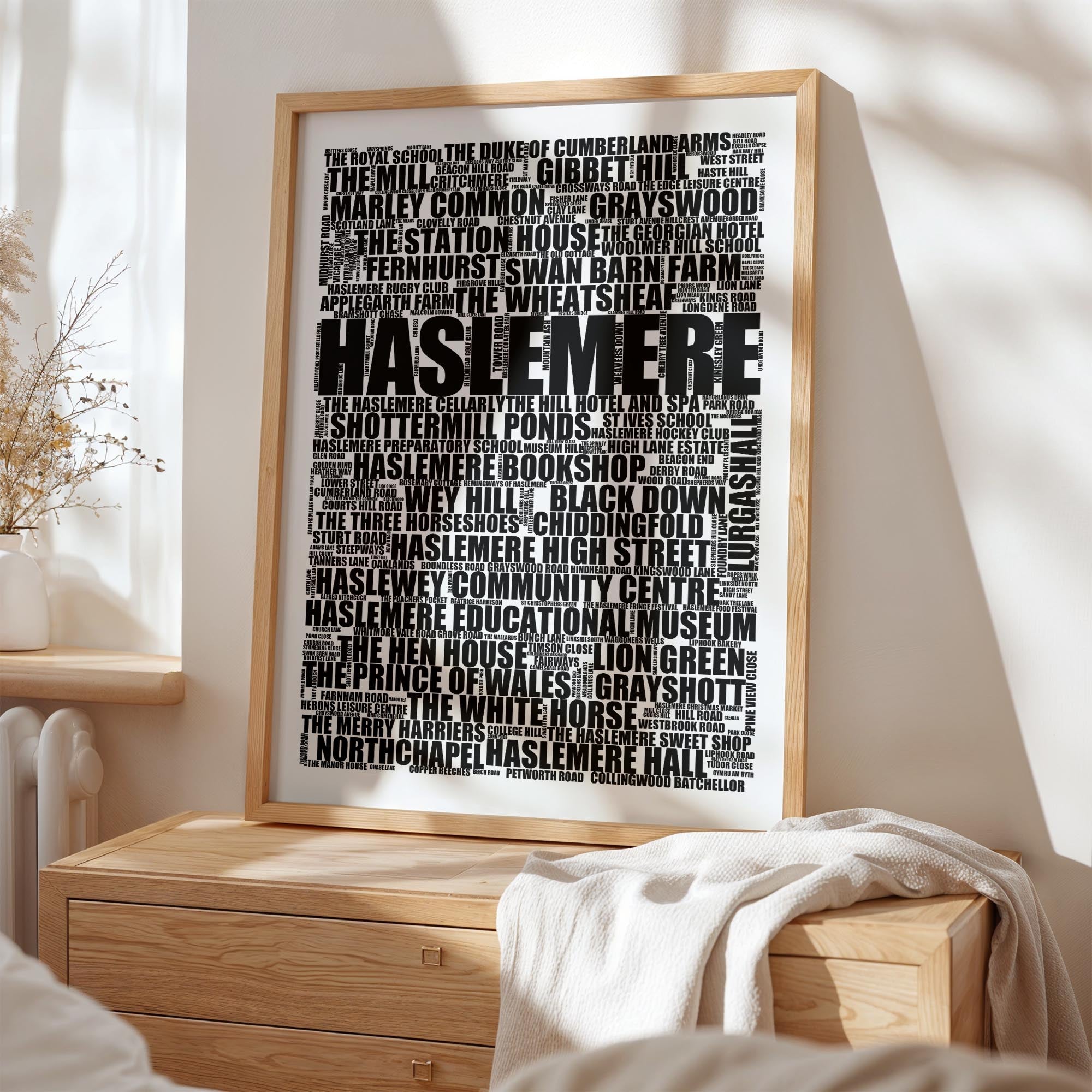 Haslemere - Premium Typographic Word Cloud Prints, Posters & Gifts