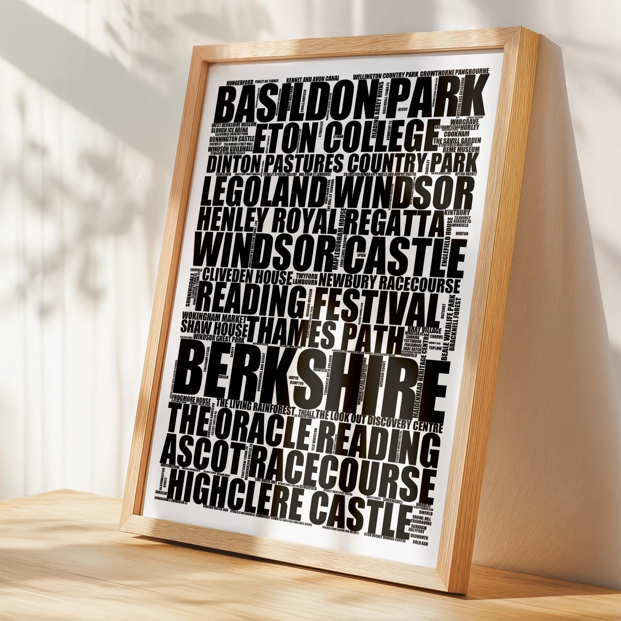 Berkshire - Premium Typographic Word Cloud Prints, Posters & Gifts