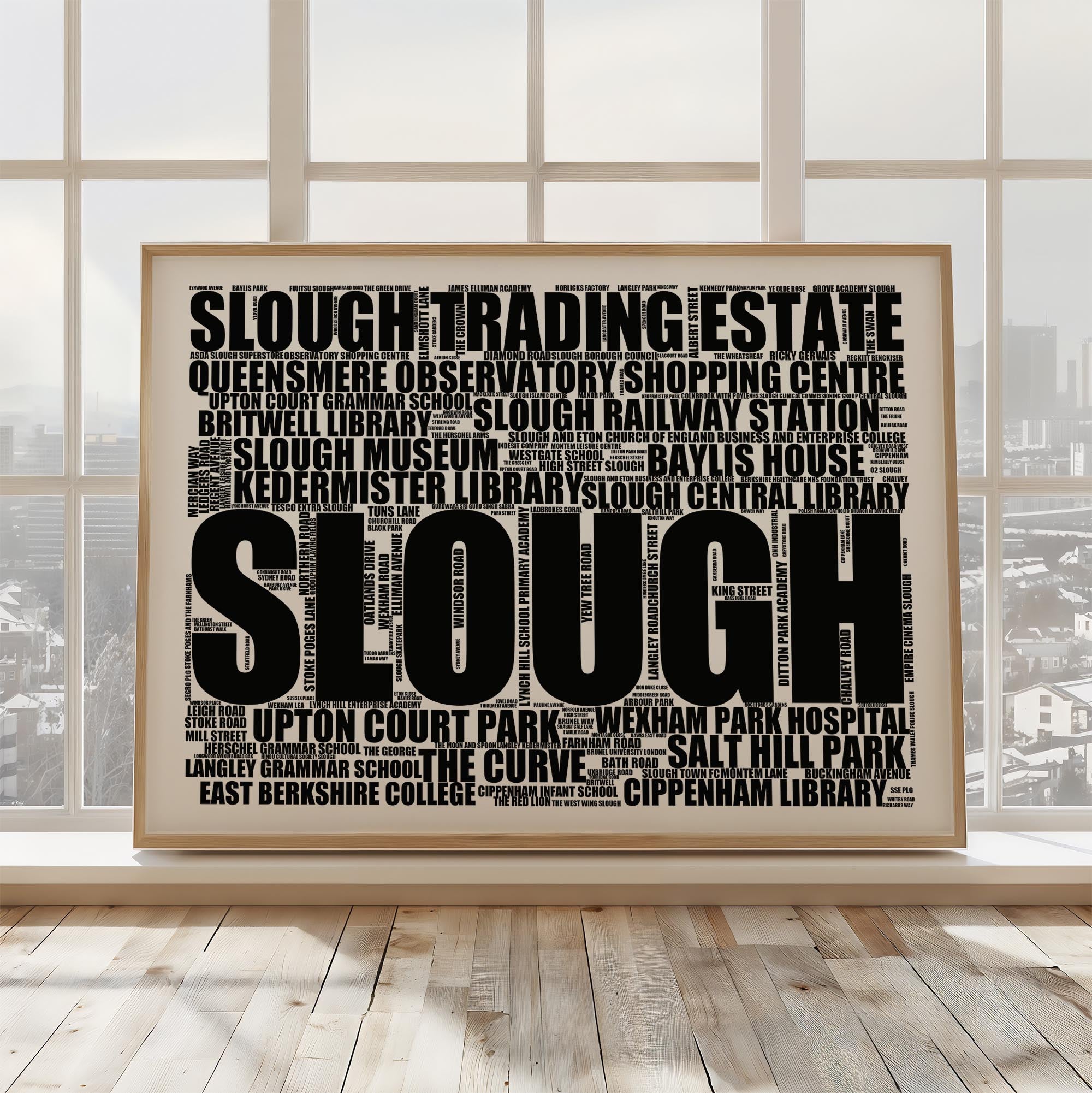 Slough - Premium Typographic Word Cloud Prints, Posters & Gifts