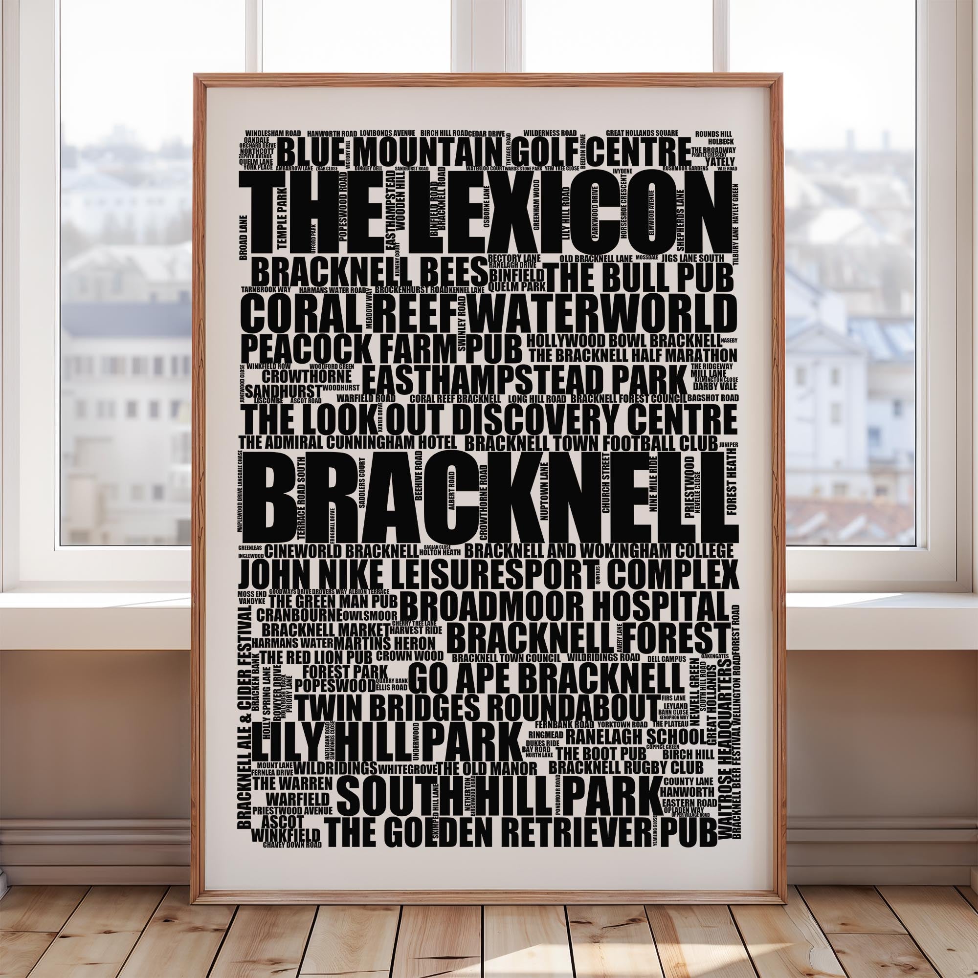 Bracknell - Premium Typographic Word Cloud Prints, Posters & Gifts