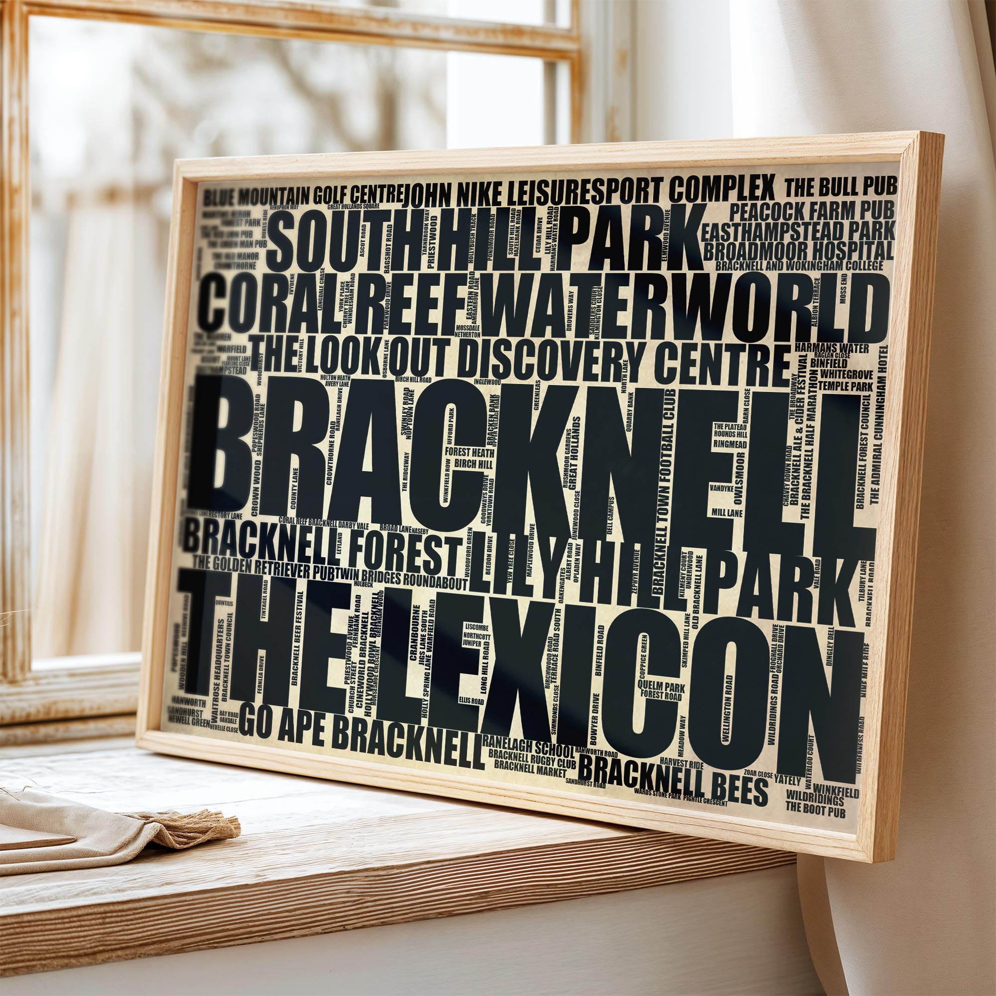 Bracknell - Premium Typographic Word Cloud Prints, Posters & Gifts