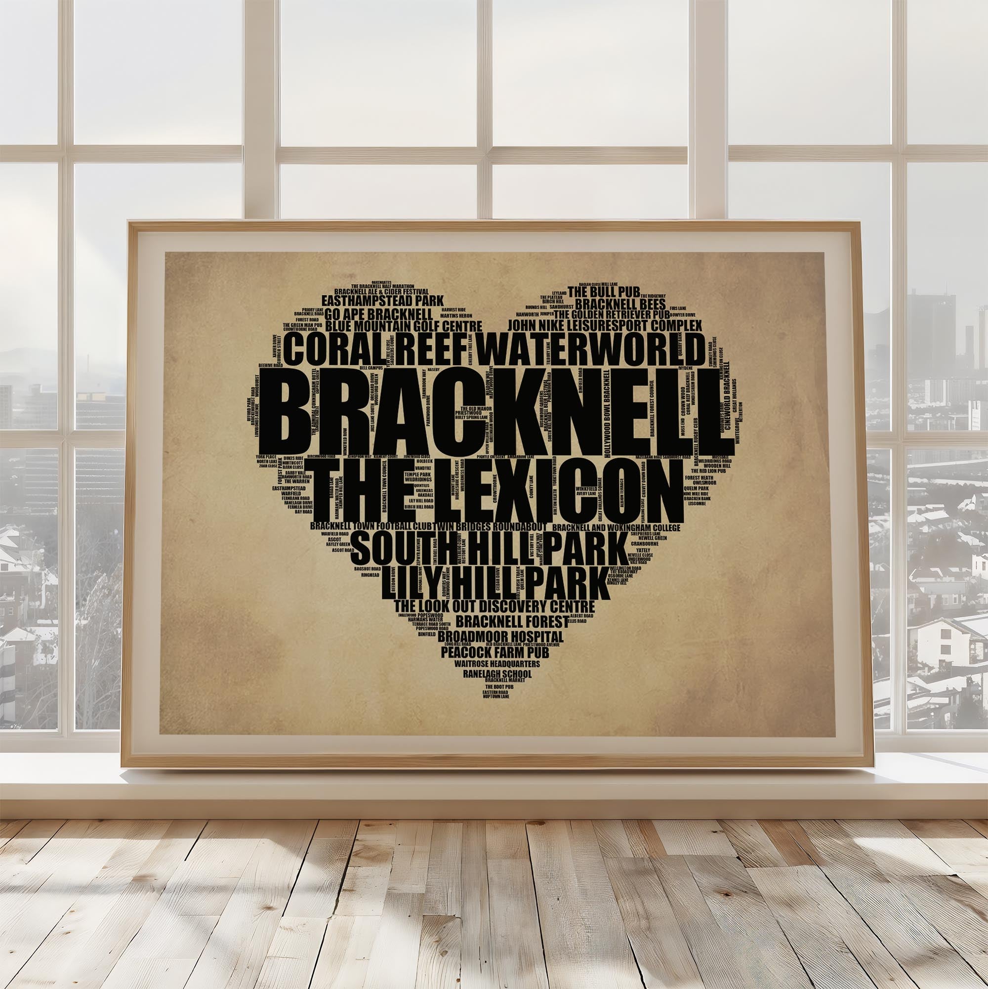 Bracknell - Premium Typographic Word Cloud Prints, Posters & Gifts