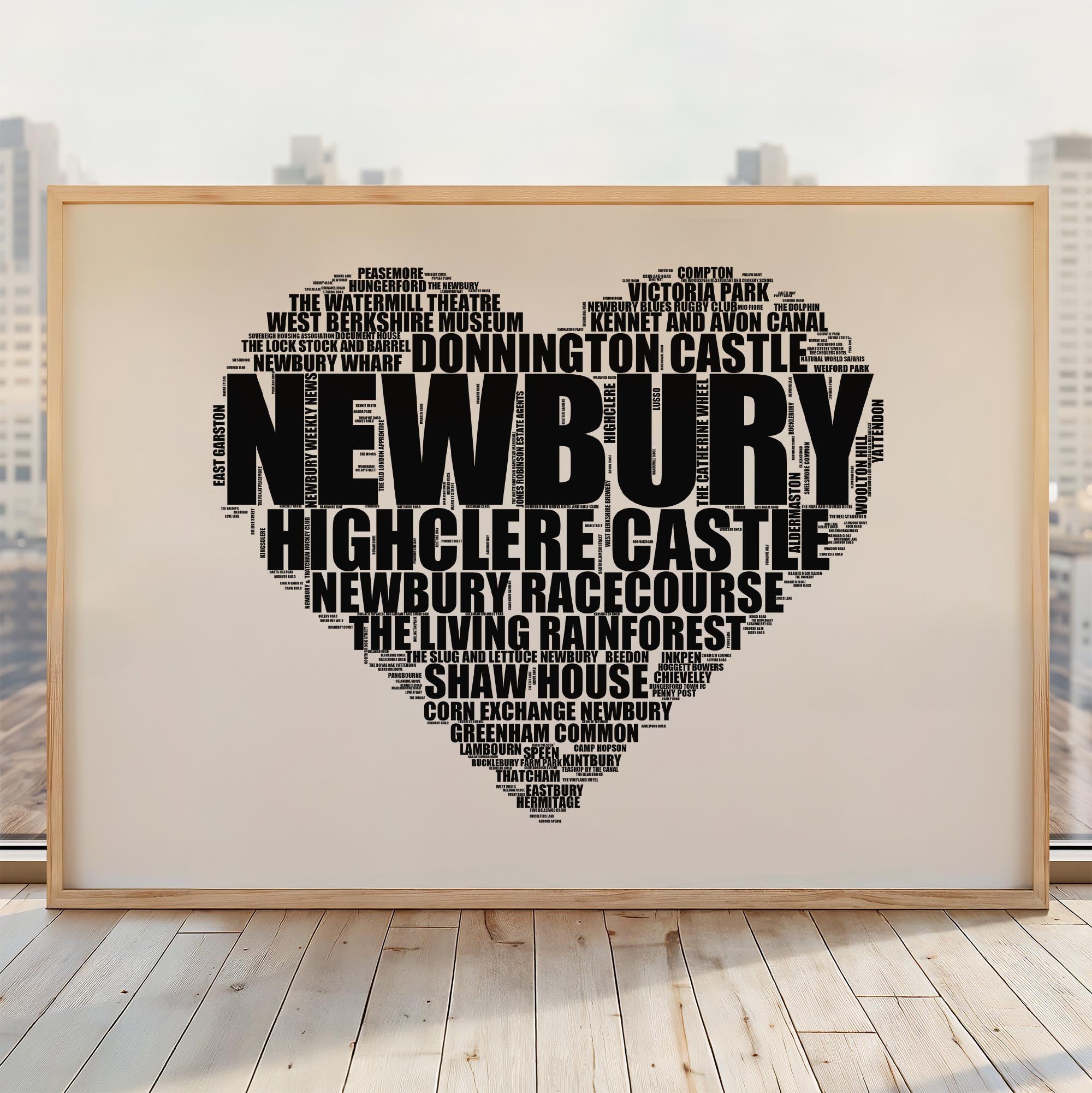 Newbury - Premium Typographic Word Cloud Prints, Posters & Gifts