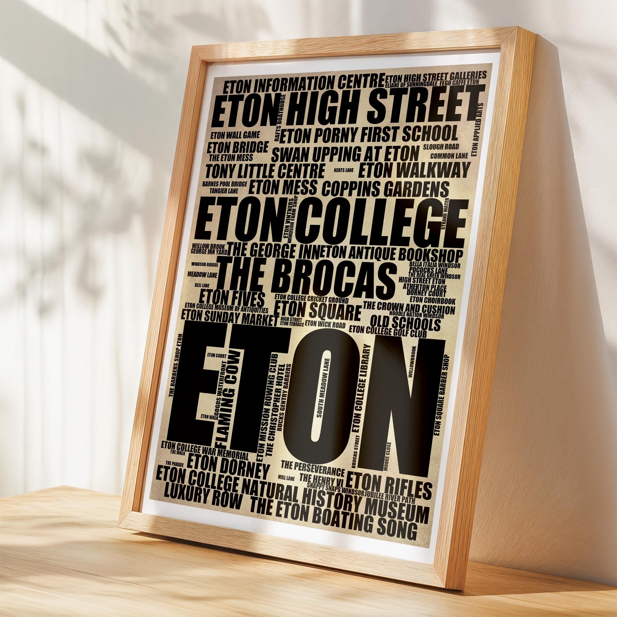 Eton - Premium Typographic Word Cloud Prints, Posters & Gifts