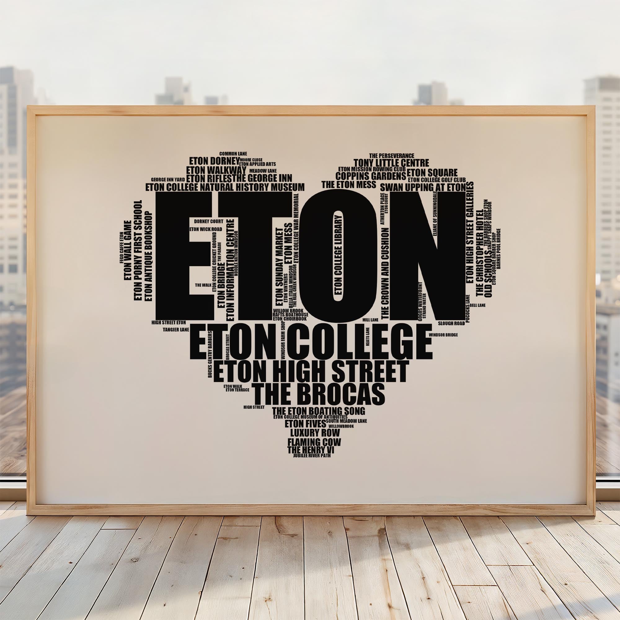 Eton - Premium Typographic Word Cloud Prints, Posters & Gifts