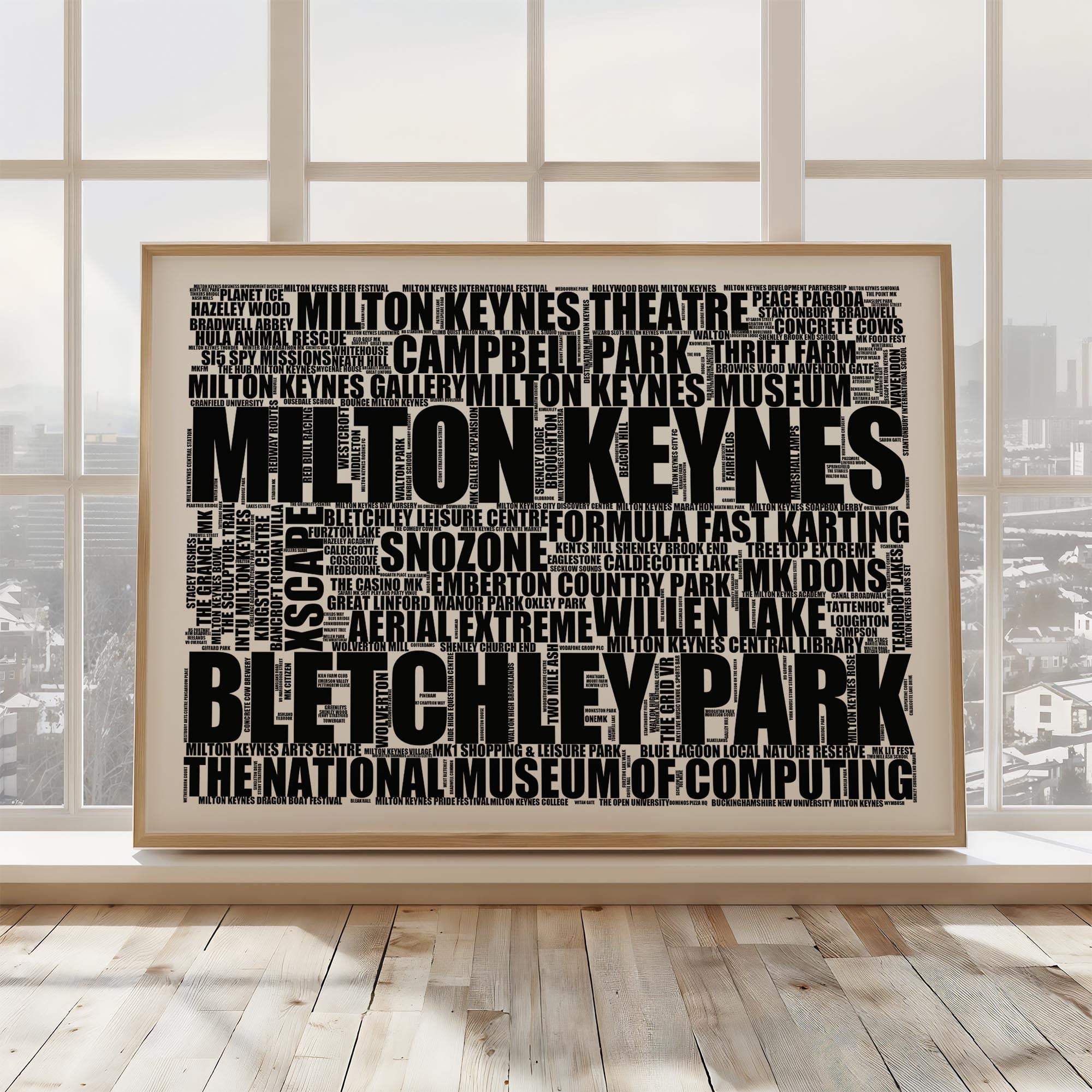 Milton Keynes - Premium Typographic Word Cloud Prints, Posters & Gifts